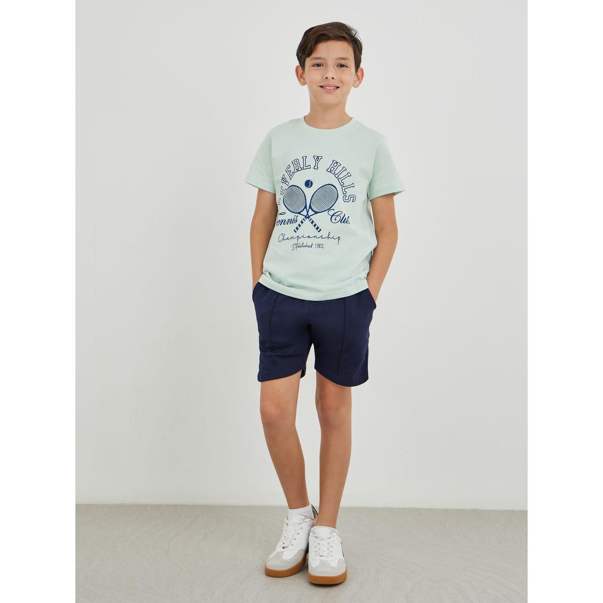 Styli Boys Solid Pin Tuck Drawstring Waist Shorts-boys-clothing-bottoms-shorts-image-2