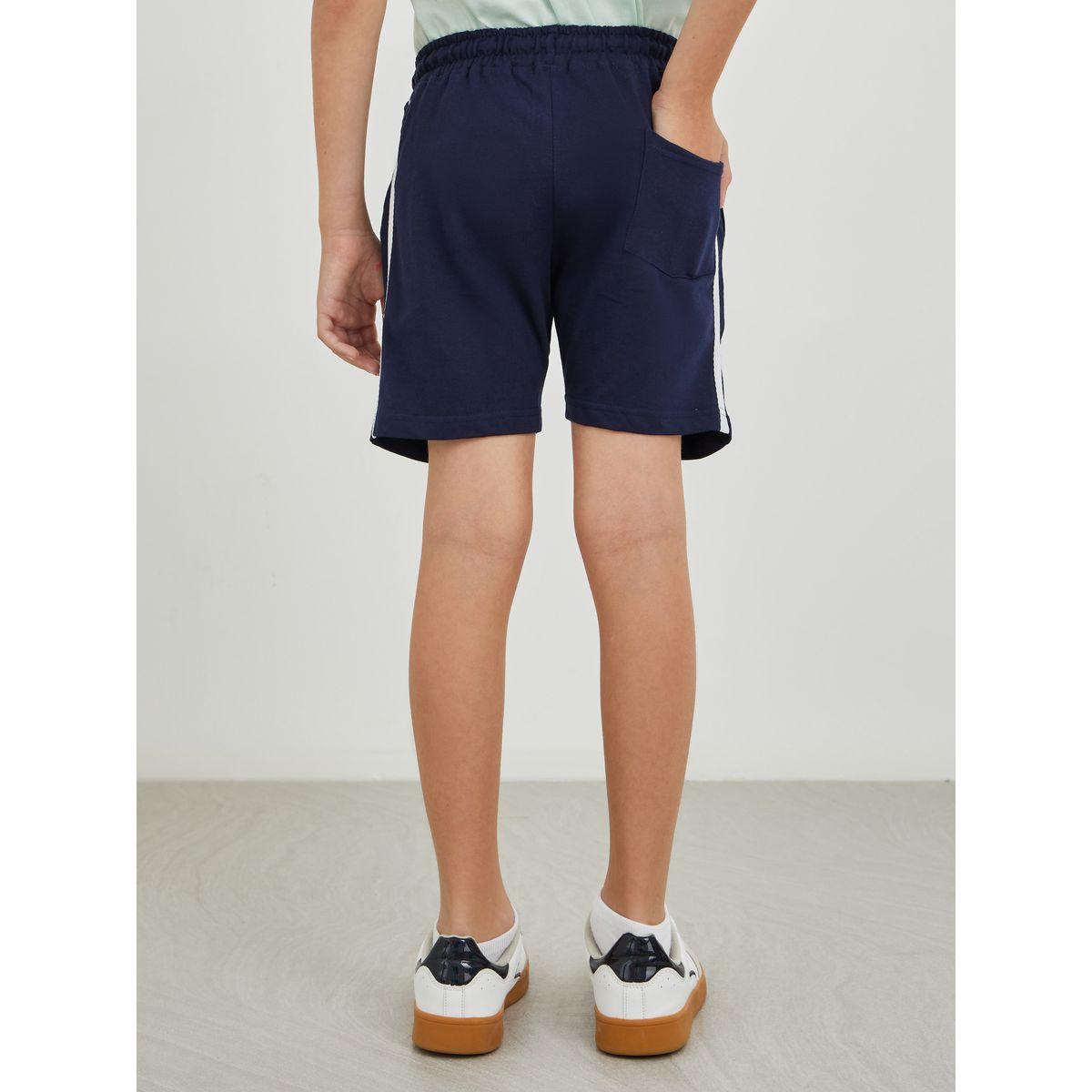 Styli Boys Solid Pin Tuck Drawstring Waist Shorts-boys-clothing-bottoms-shorts-image-4