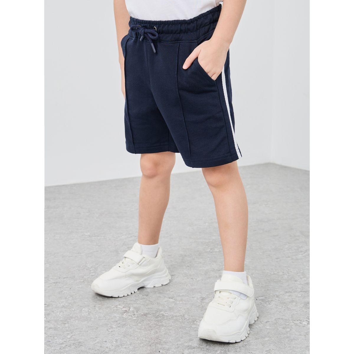 Styli Side Stripe Shorts with Pintuck Detail-boys-clothing-bottoms-shorts-image-1