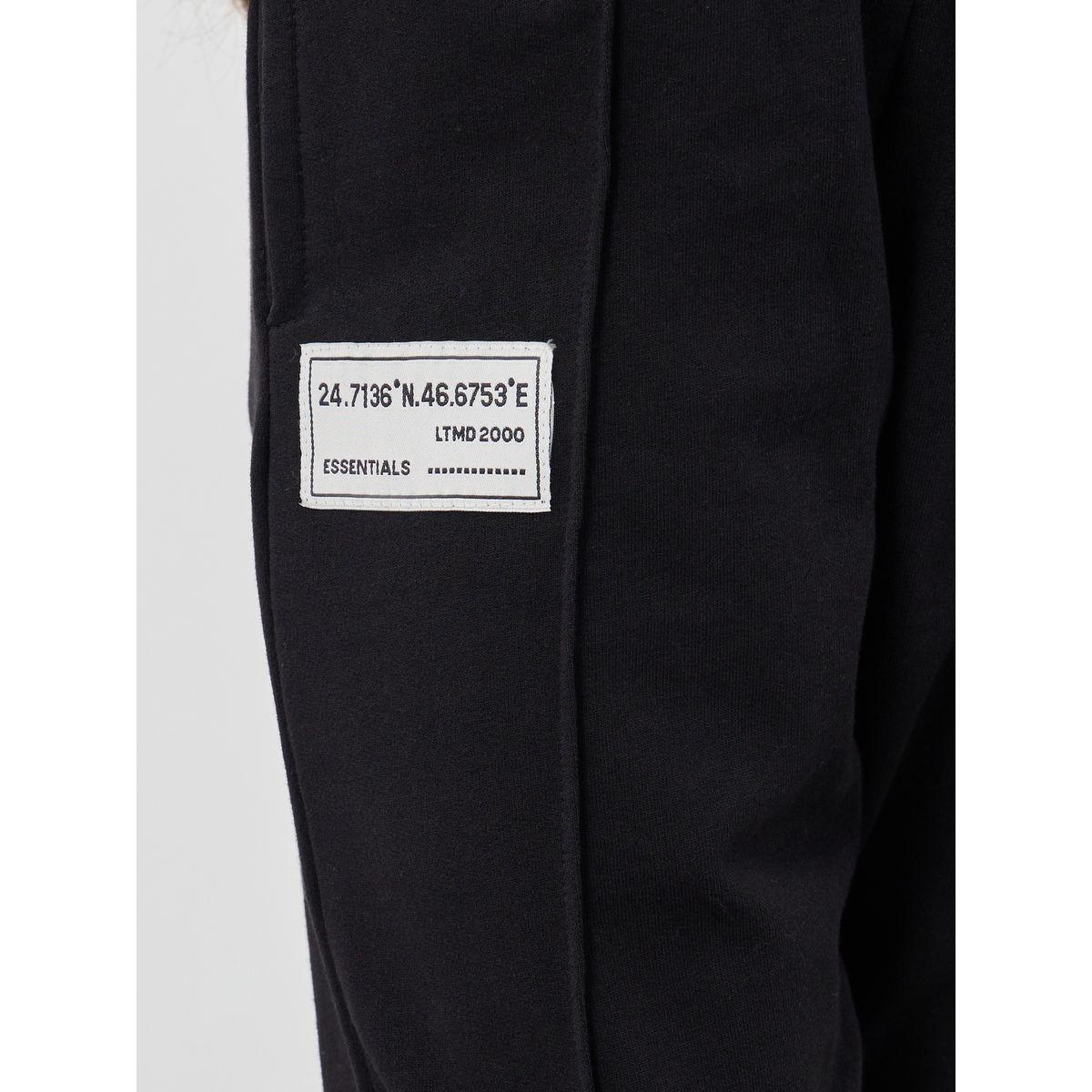 Styli Girls Black Solid Drawstring Waist Joggers with Front Seam-girls-clothing-bottoms-joggersandtrackpants-image-3