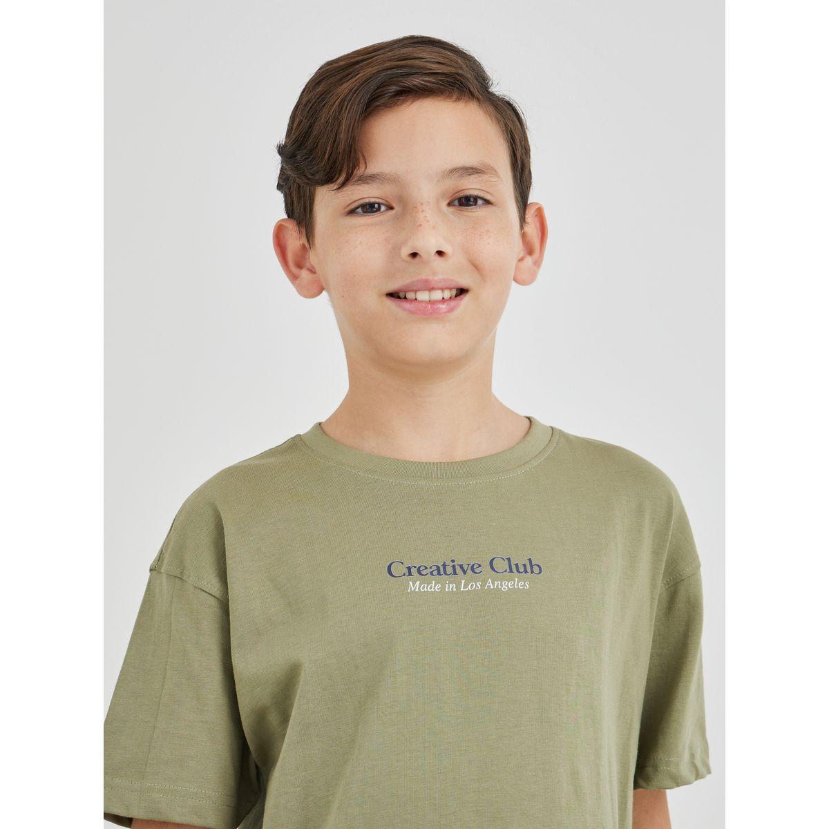 مجموعة من شورت وتيشيرت فضفاض بطبعة كتابة-boys-clothing-setsandcoords-image-4