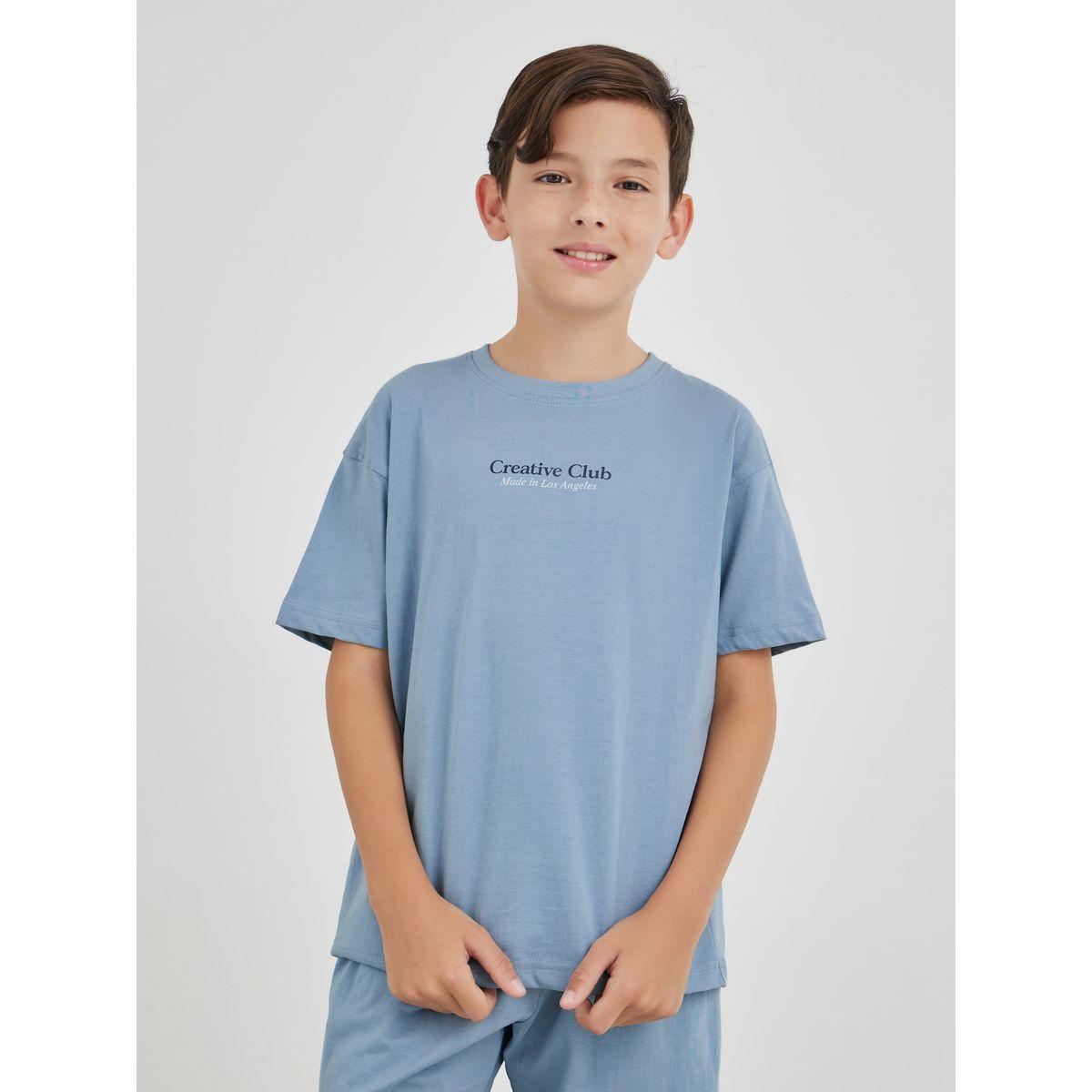 Styli Boys Typography Print Oversized T-Shirt and Shorts Set-boys-clothing-setsandcoords-image-2