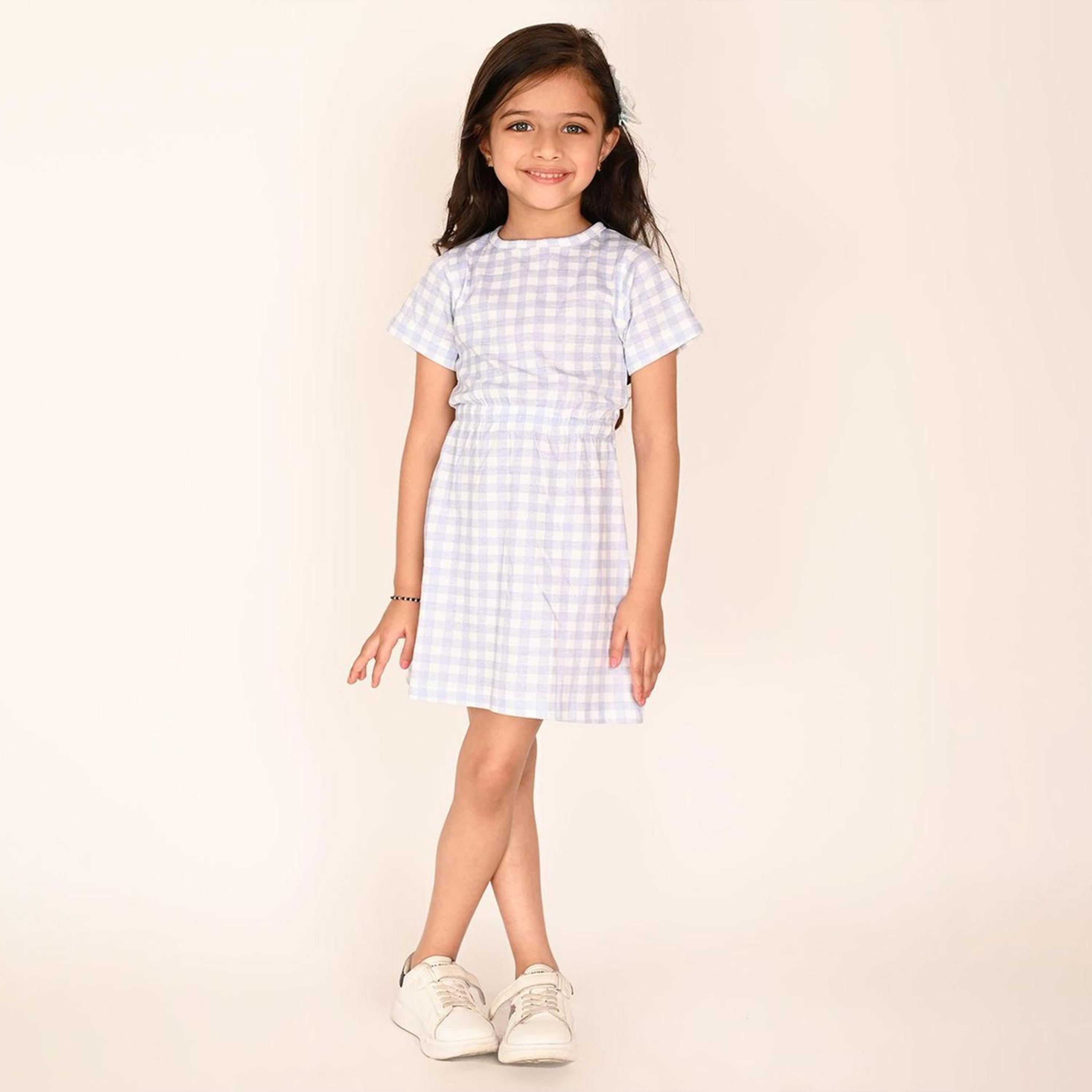 ليبيكس × ستايلي-  فستان بناتي بفتحة رقبة مستديرة على شكل حرف A-girls-clothing-dressesandjumpsuits-image-1