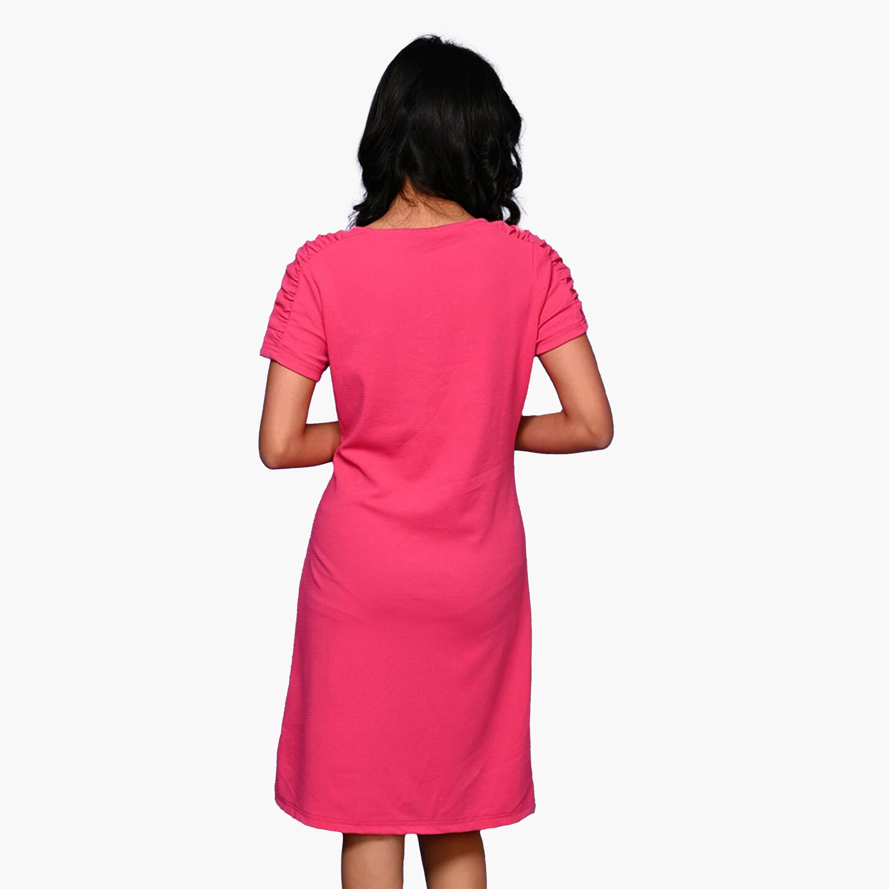 LilPicks X Styli Round Neck Gathered Detail Dress-girls-clothing-dressesandjumpsuits-image-3