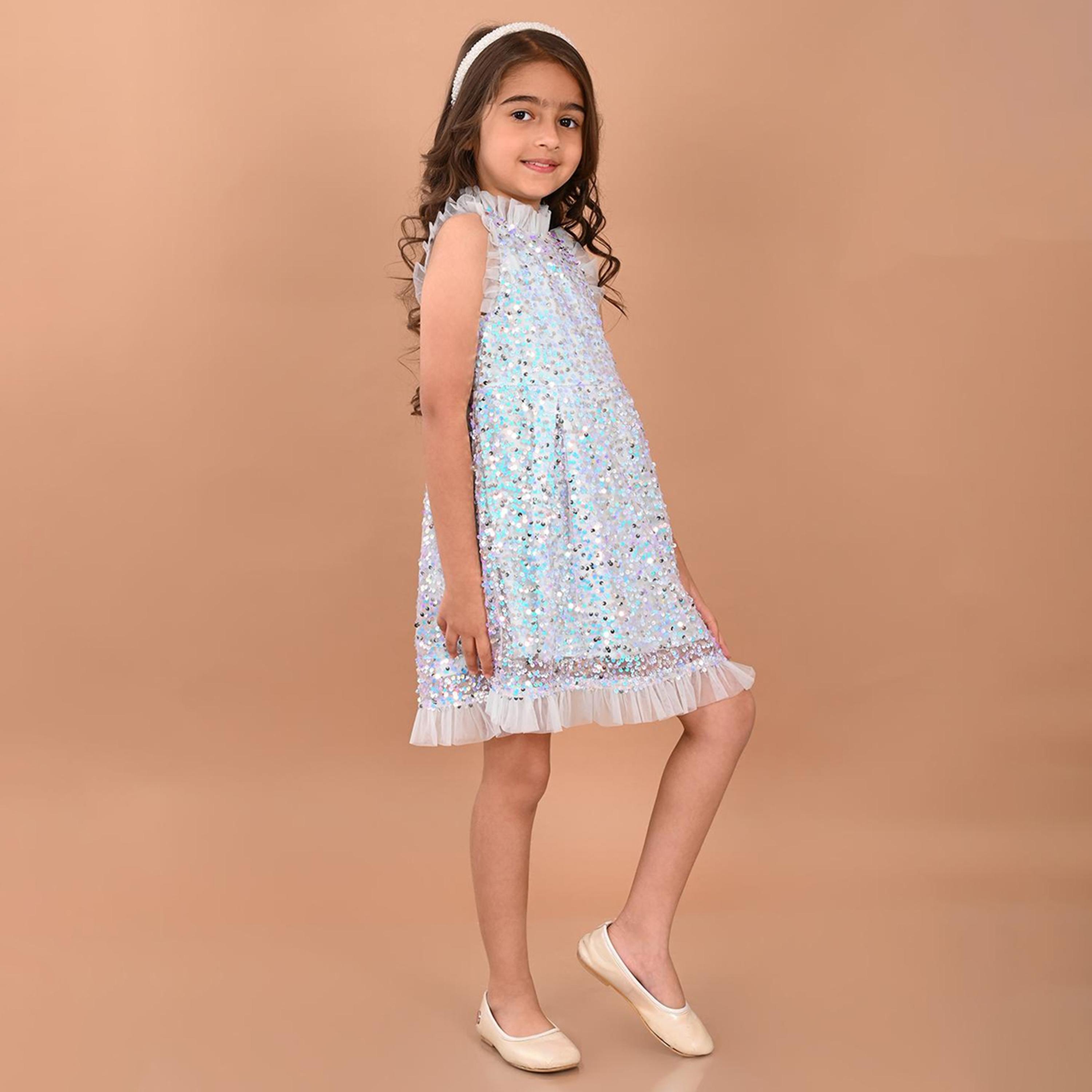 ليبيكس × ستايلي-  فستان حفلة على شكل حرف A للفتيات مطرز بالترتر-girls-clothing-dressesandjumpsuits-image-2