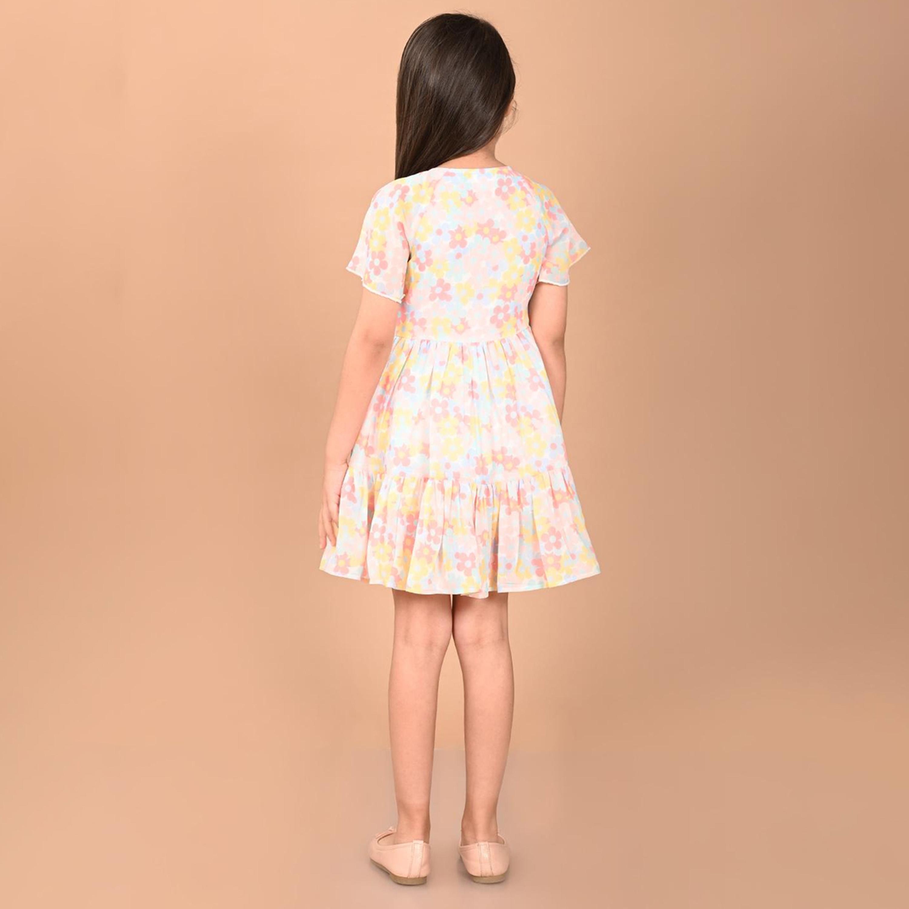 LilPicks X Styli Flared Sleeves Floral Print A-Line Dress-girls-clothing-dressesandjumpsuits-image-3
