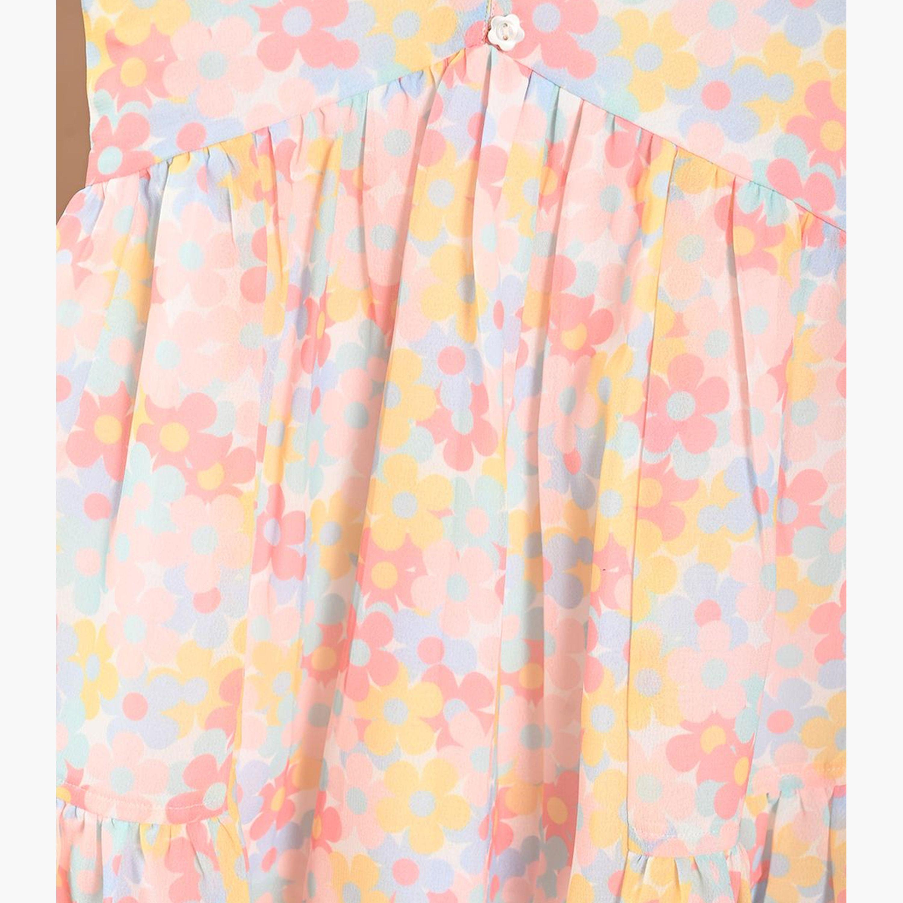 LilPicks X Styli Flared Sleeves Floral Print A-Line Dress-girls-clothing-dressesandjumpsuits-image-4