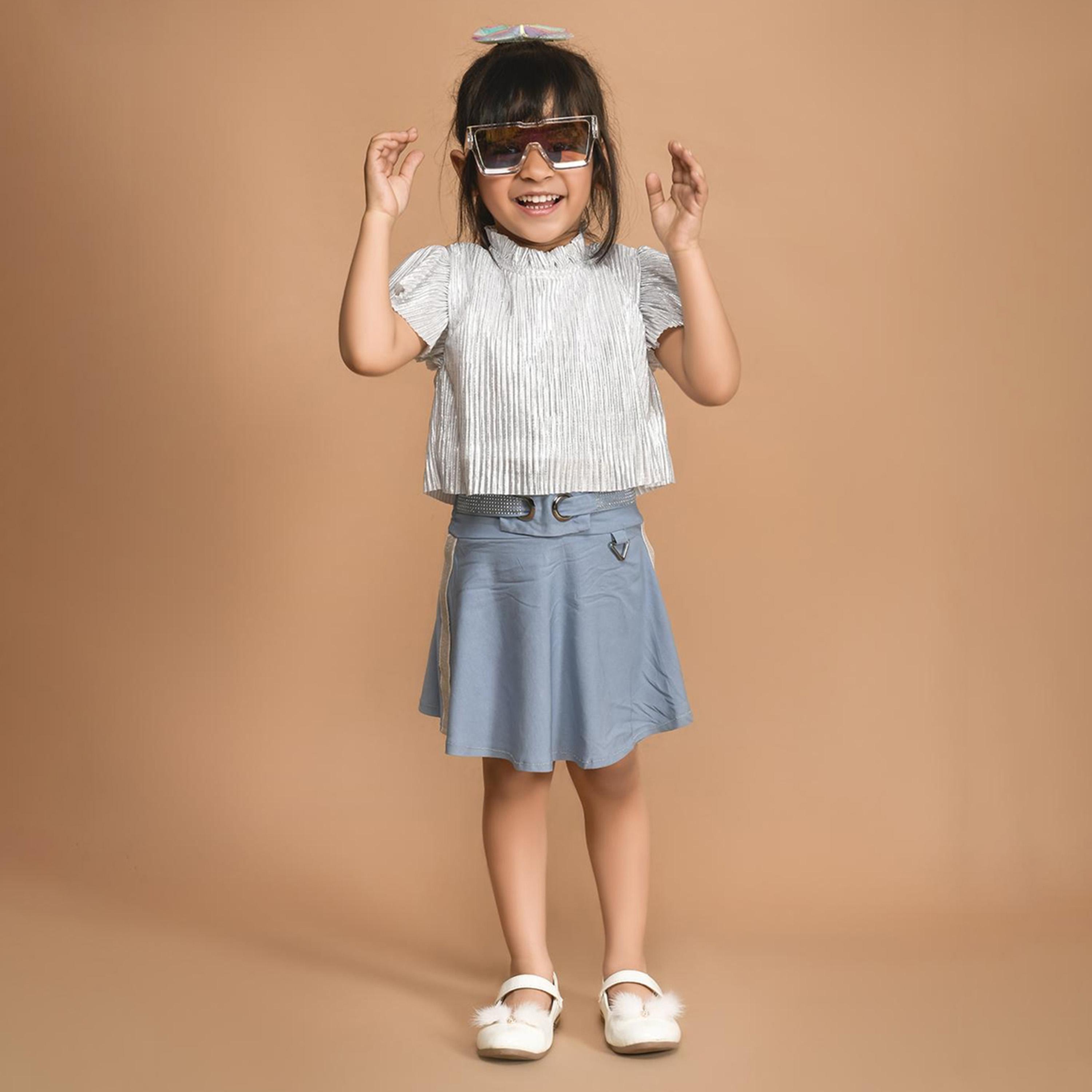 LilPicks X Styli Flutter Sleeves Ruffled Cotton Top-girls-clothing-blousesandshirts-image-1