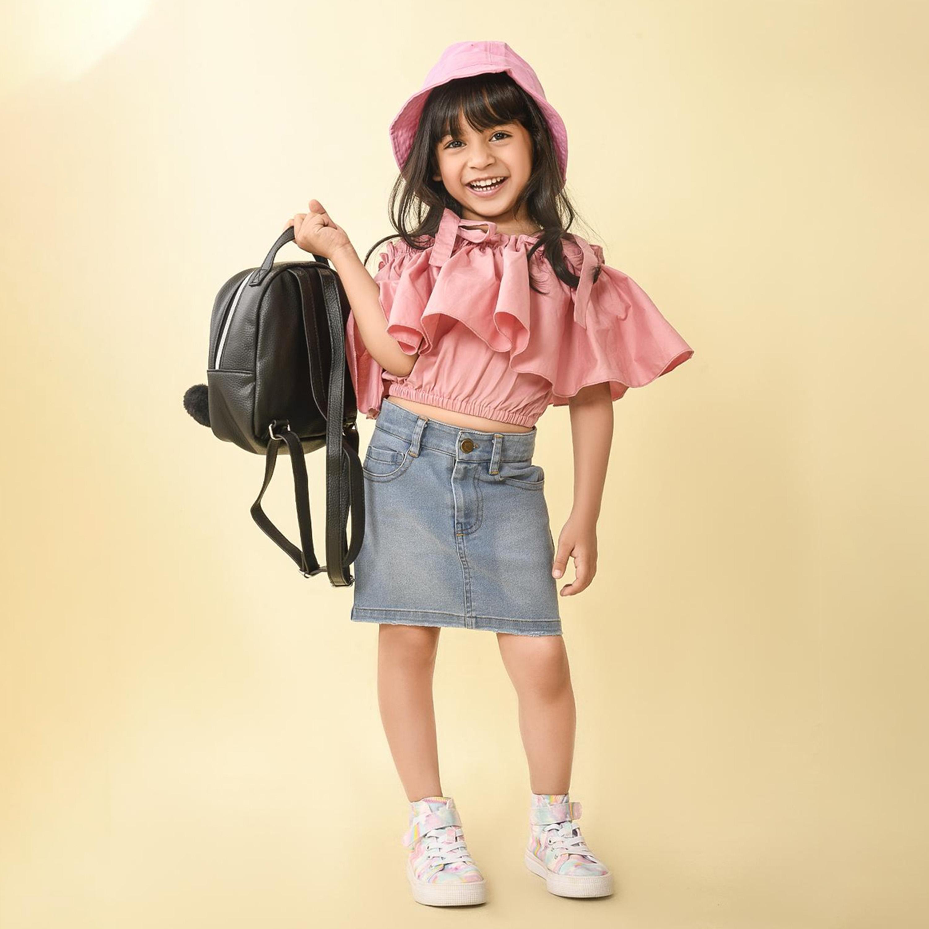LilPicks X Styli Flutter Sleeves Ruffled Cotton Top-girls-clothing-blousesandshirts-image-1