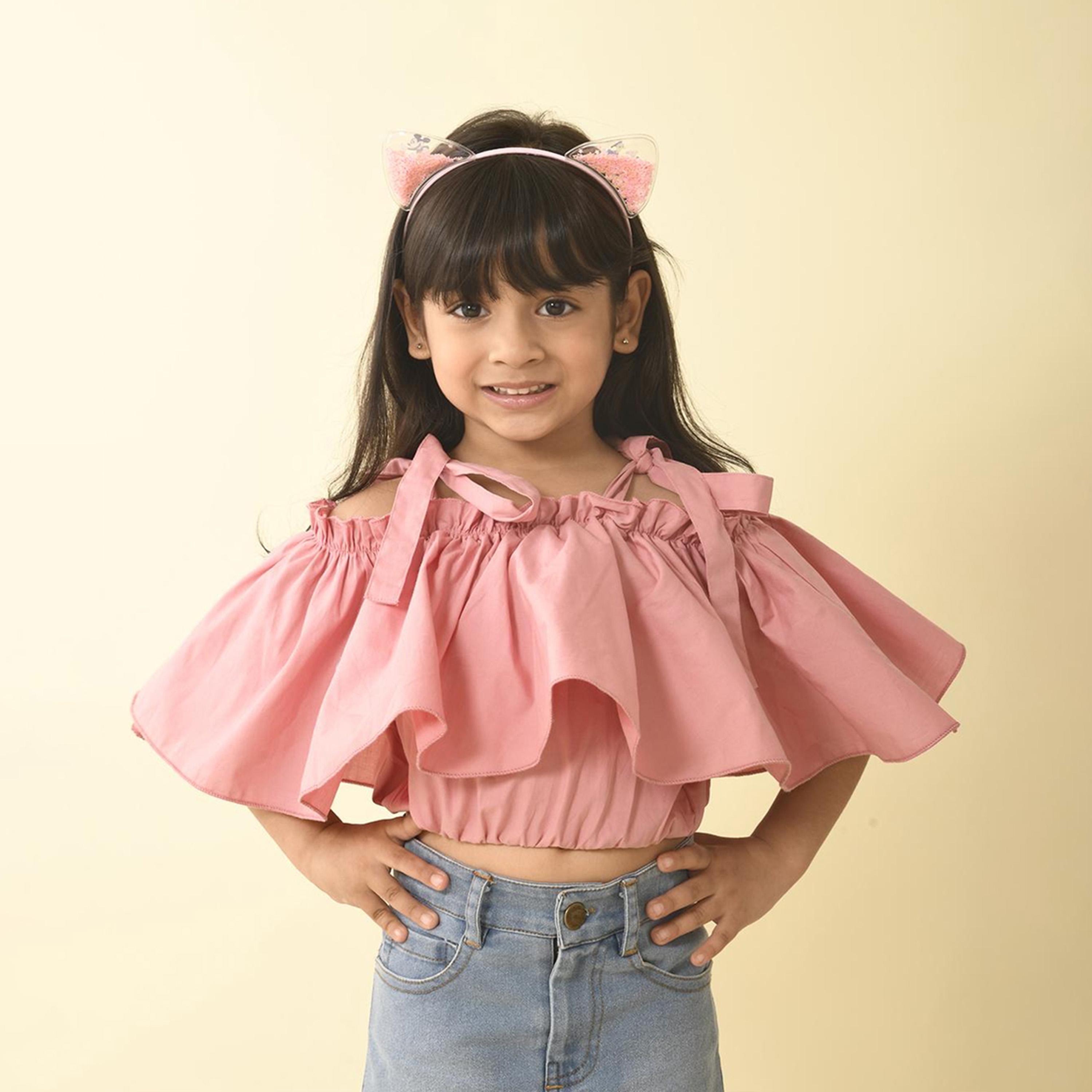 LilPicks X Styli Flutter Sleeves Ruffled Cotton Top-girls-clothing-blousesandshirts-image-3