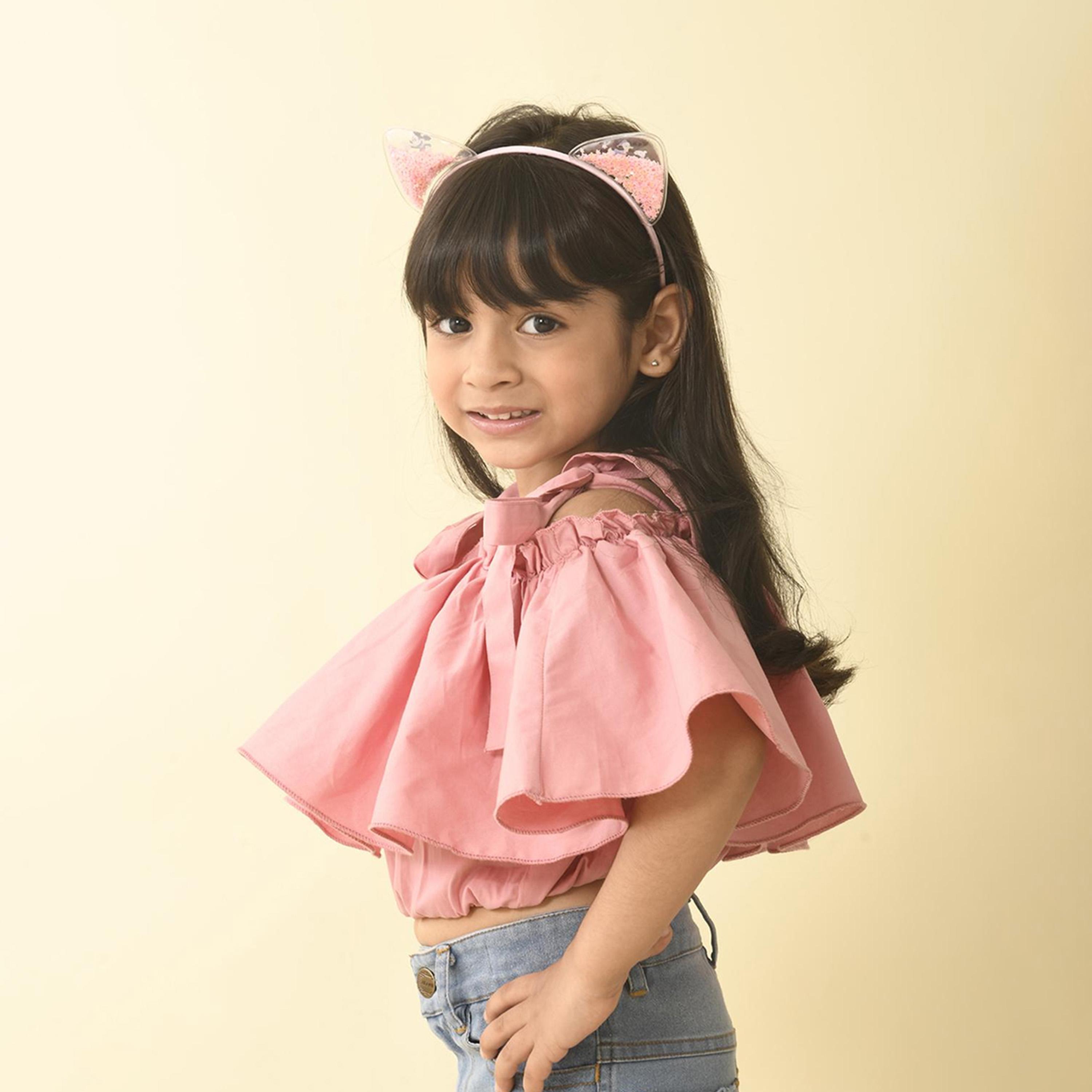 LilPicks X Styli Flutter Sleeves Ruffled Cotton Top-girls-clothing-blousesandshirts-image-4