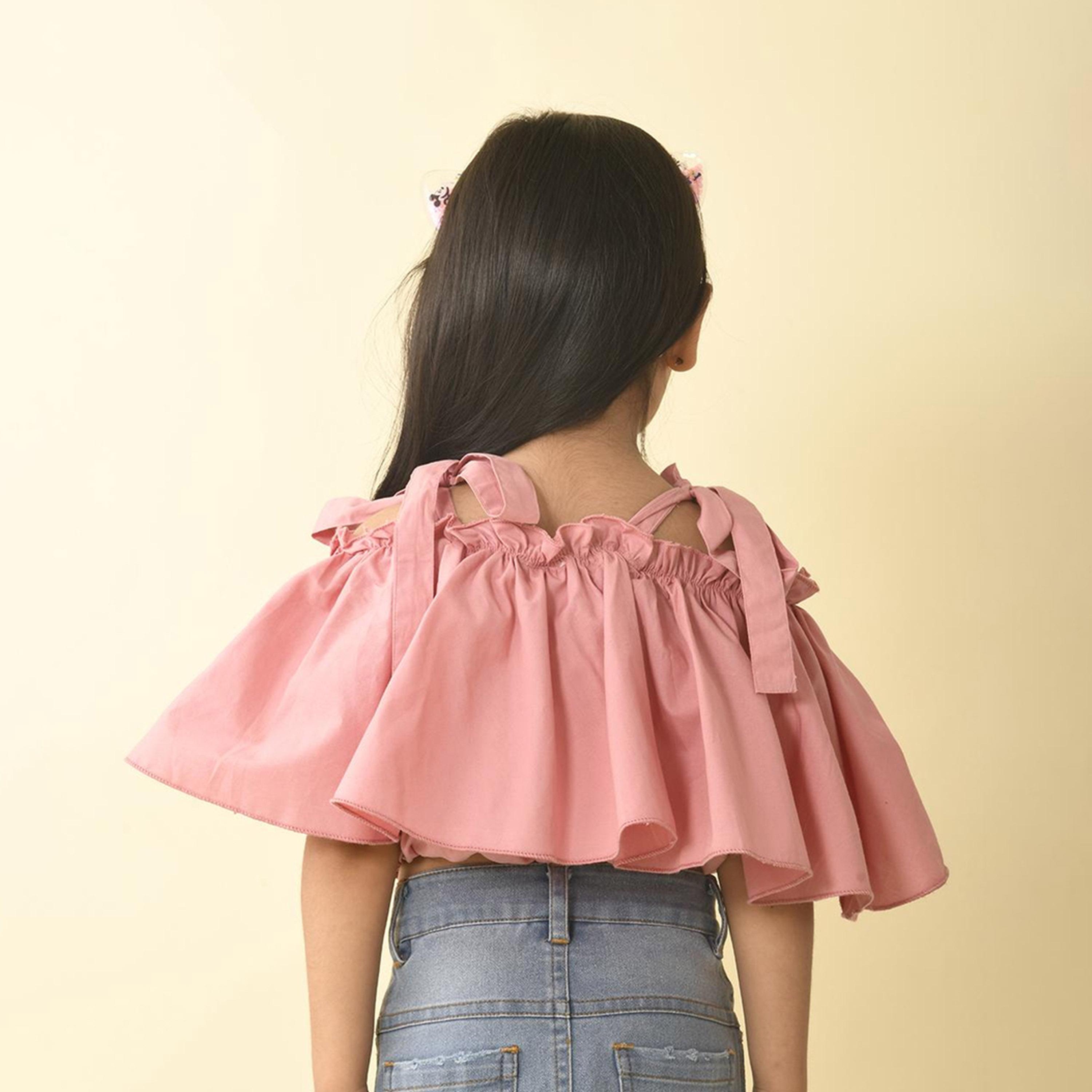 LilPicks X Styli Flutter Sleeves Ruffled Cotton Top-girls-clothing-blousesandshirts-image-5