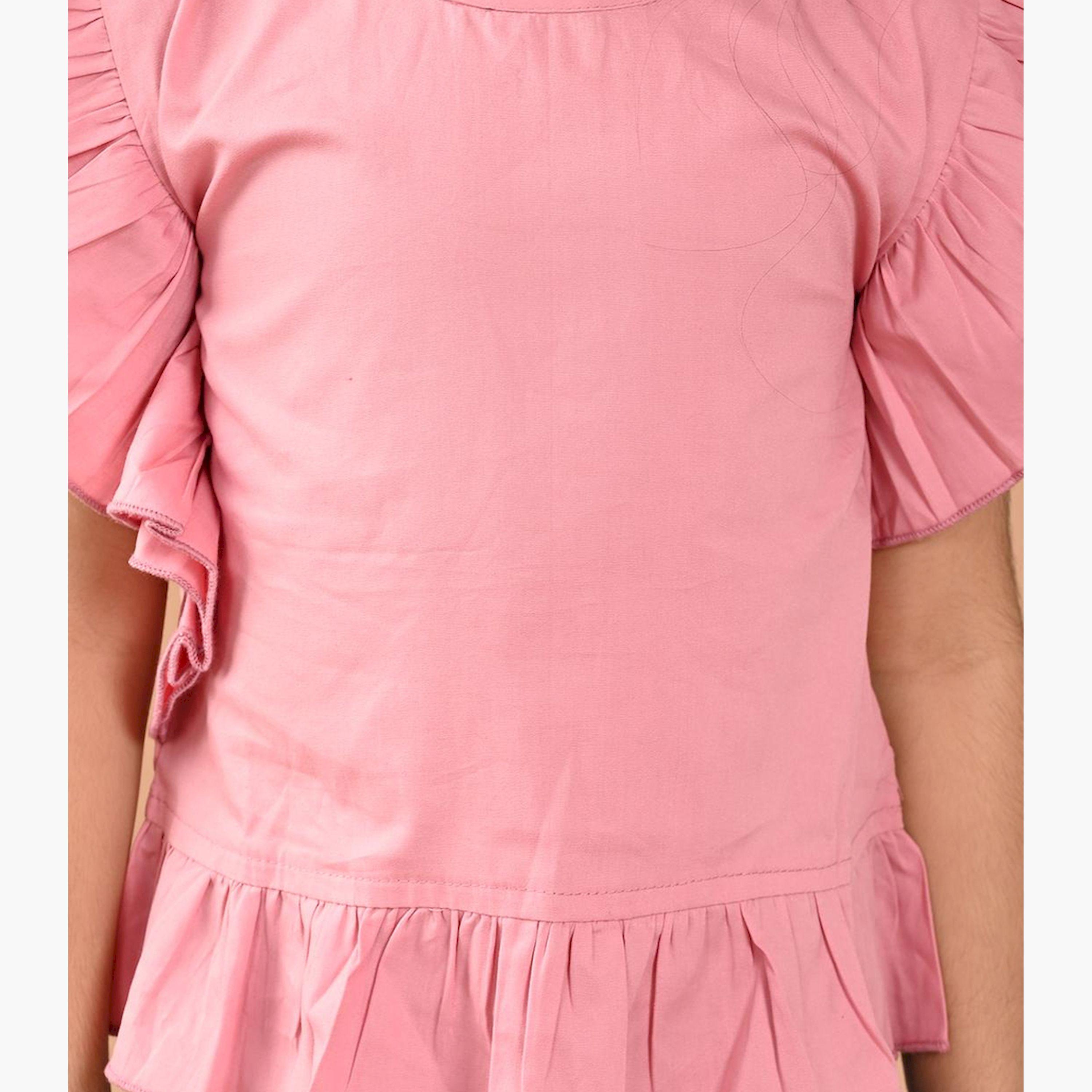 LilPicks X Styli Girls Cold-Shoulder Cotton Frilled Crop Top-girls-clothing-blousesandshirts-image-5