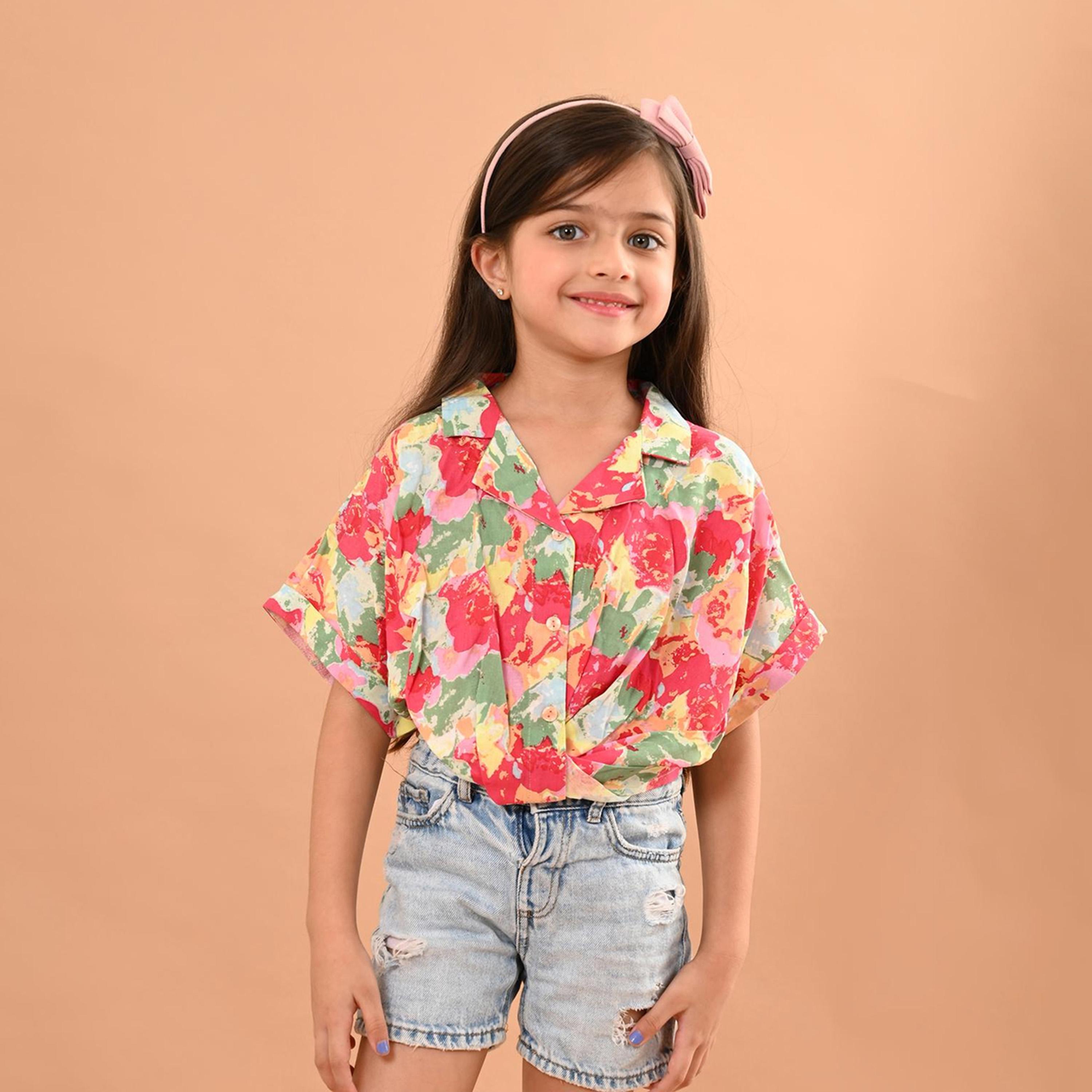 LilPicks X Styli Girls Flutter Sleeves Accordion Pleats Regular Top-girls-clothing-blousesandshirts-image-1