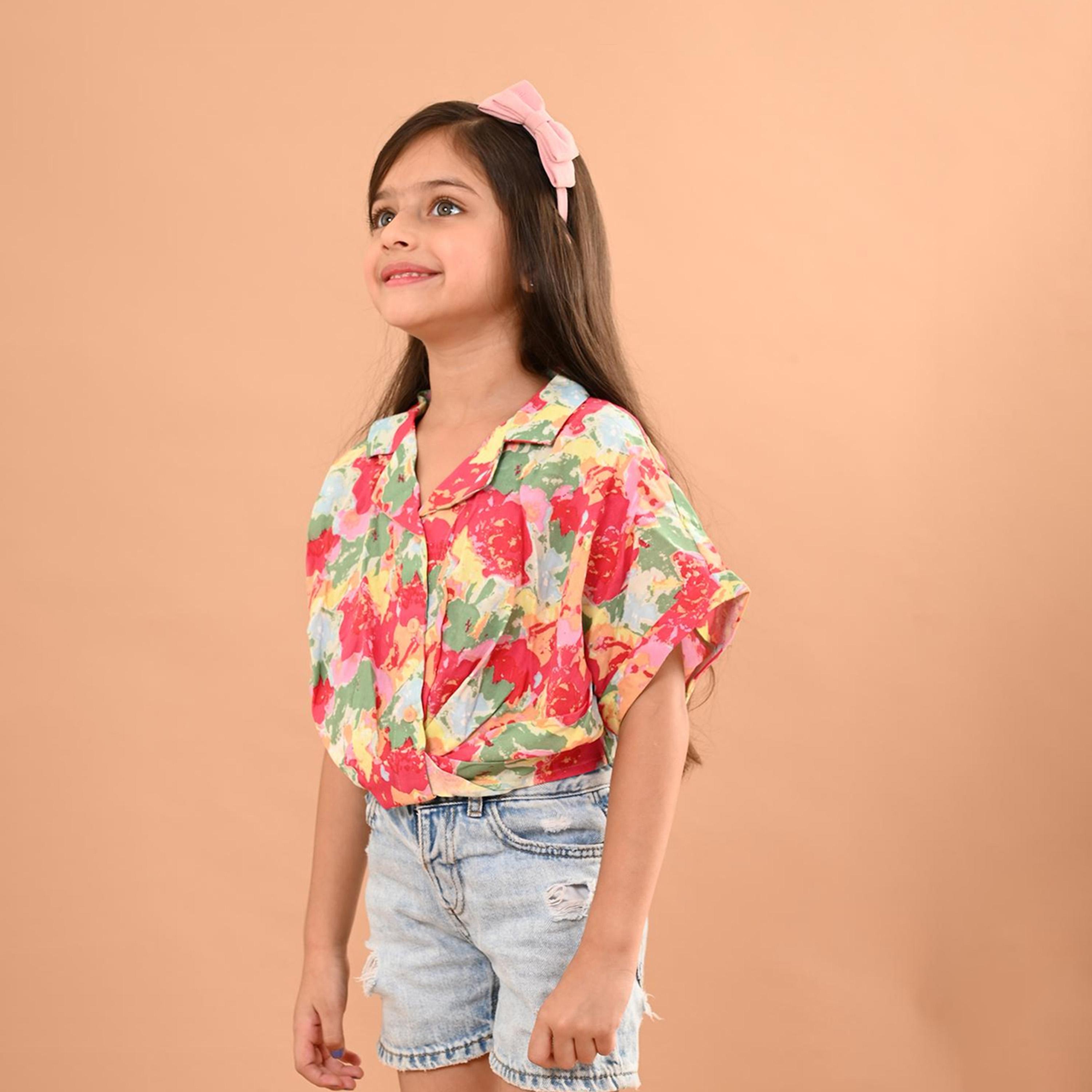 ليبيكس × ستايلي-  بلوزة عادية بأكمام رفرفة وطيات للفتيات-girls-clothing-blousesandshirts-image-3