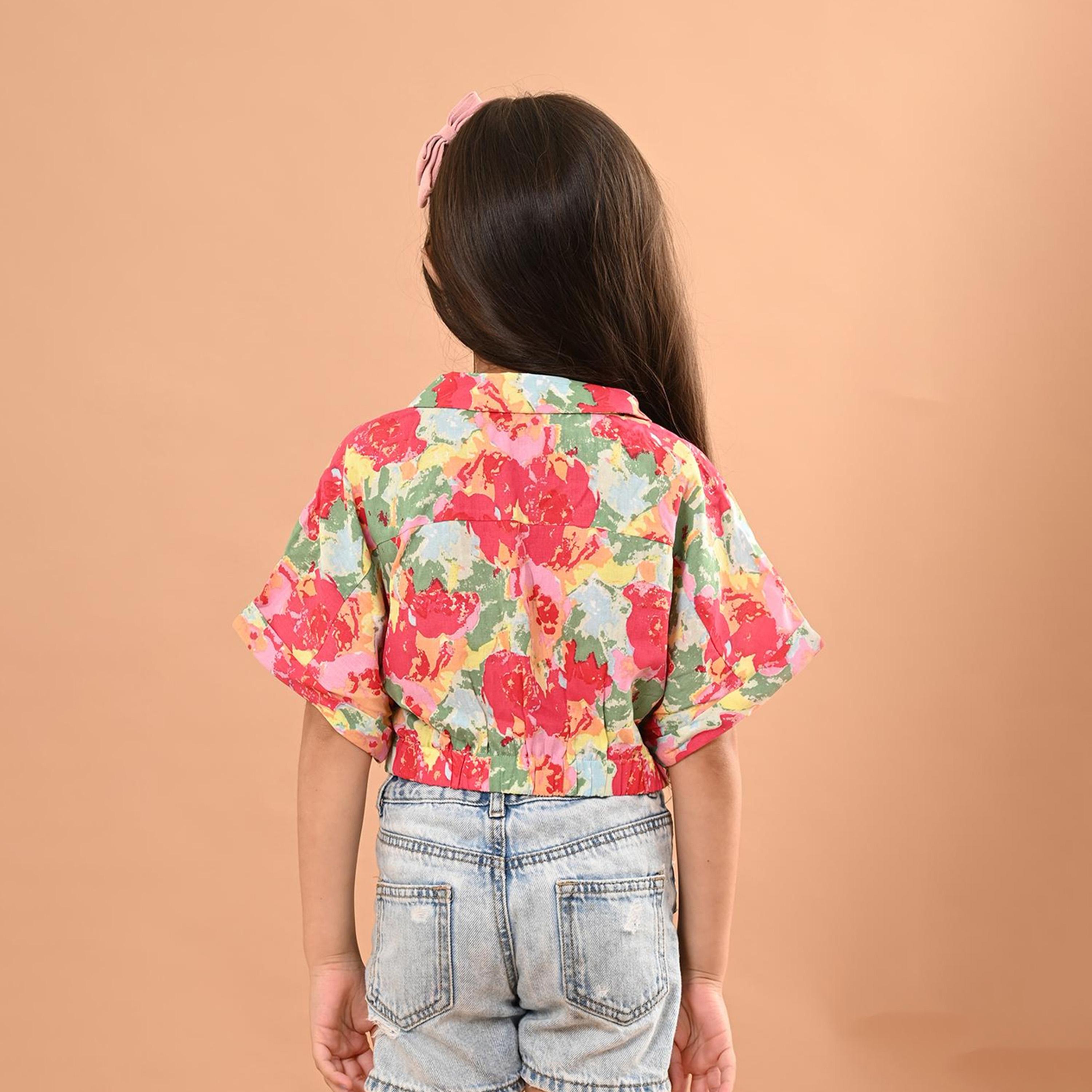 ليبيكس × ستايلي-  بلوزة عادية بأكمام رفرفة وطيات للفتيات-girls-clothing-blousesandshirts-image-4