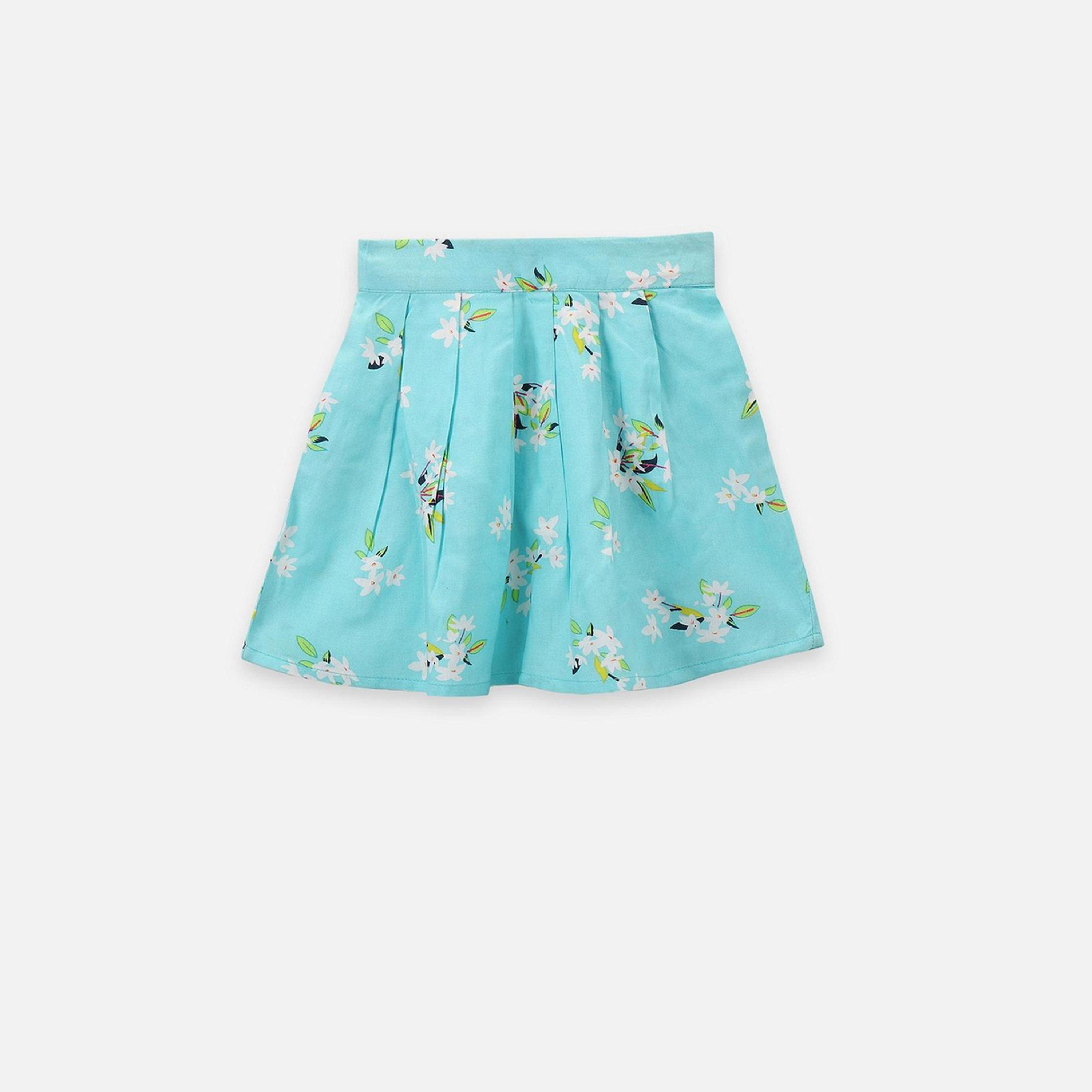 LilPicks X Styli Girls Yellow & Blue Solid Top with Skirt-girls-clothing-setsandcoords-image-5