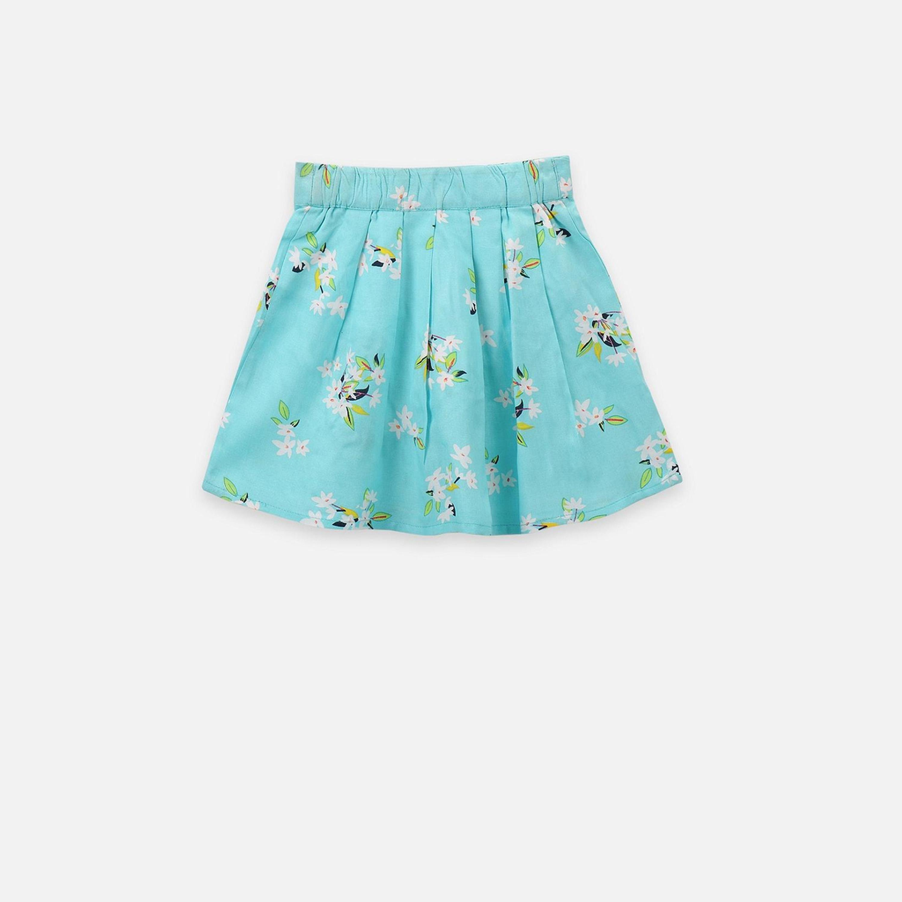 LilPicks X Styli Girls Yellow & Blue Solid Top with Skirt-girls-clothing-setsandcoords-image-6