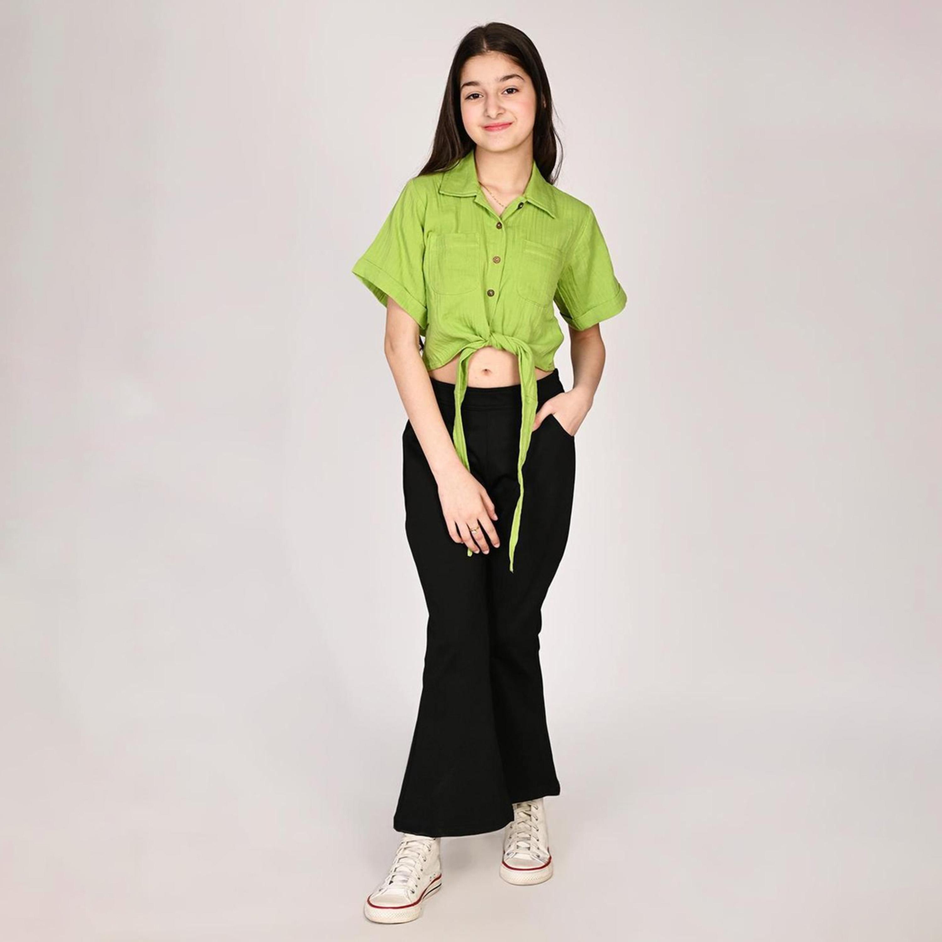 LilPicks X Styli Girls Tie-Up Shirt with Palazzos Set-girls-clothing-setsandcoords-image-1
