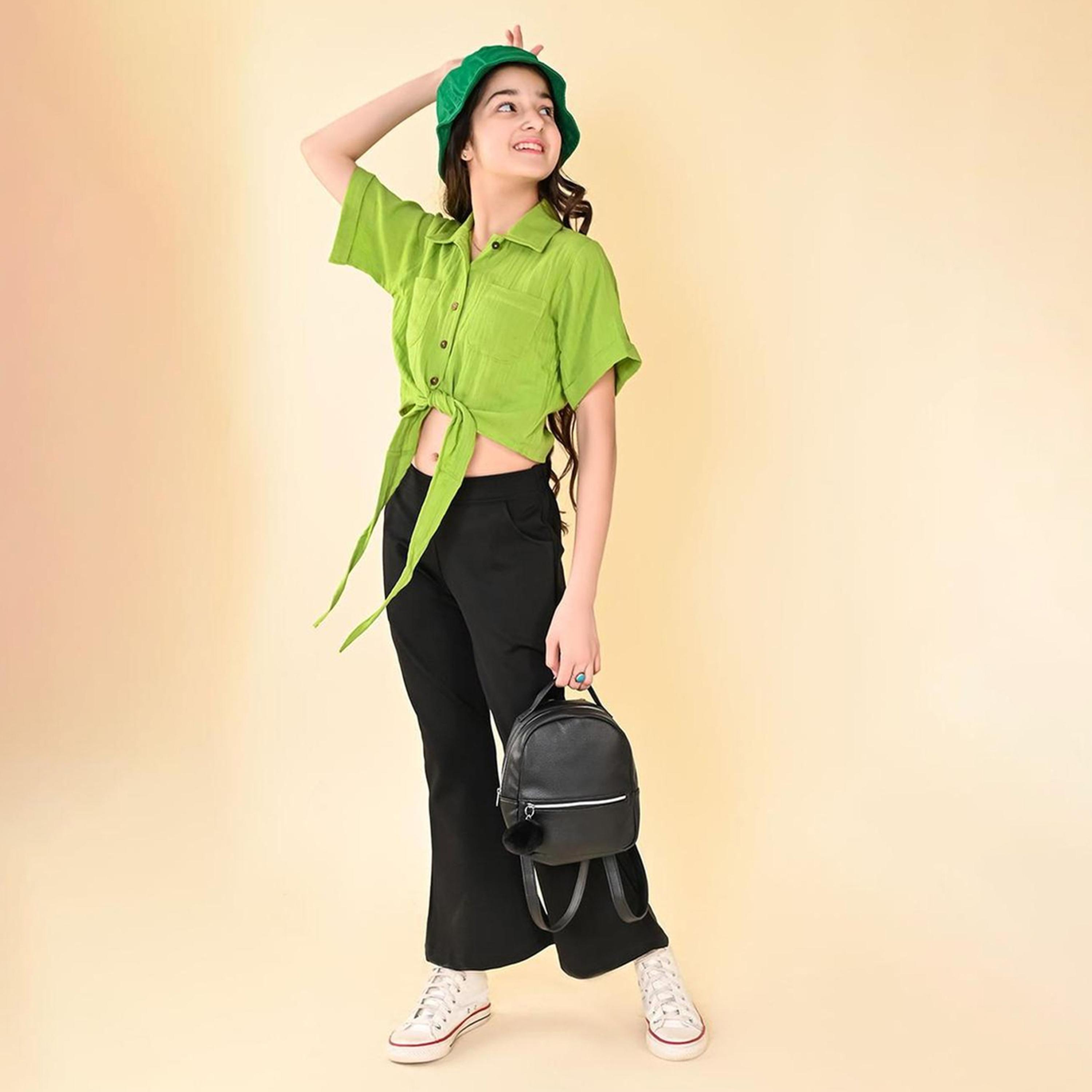 LilPicks X Styli Girls Tie-Up Shirt with Palazzos Set-girls-clothing-setsandcoords-image-3