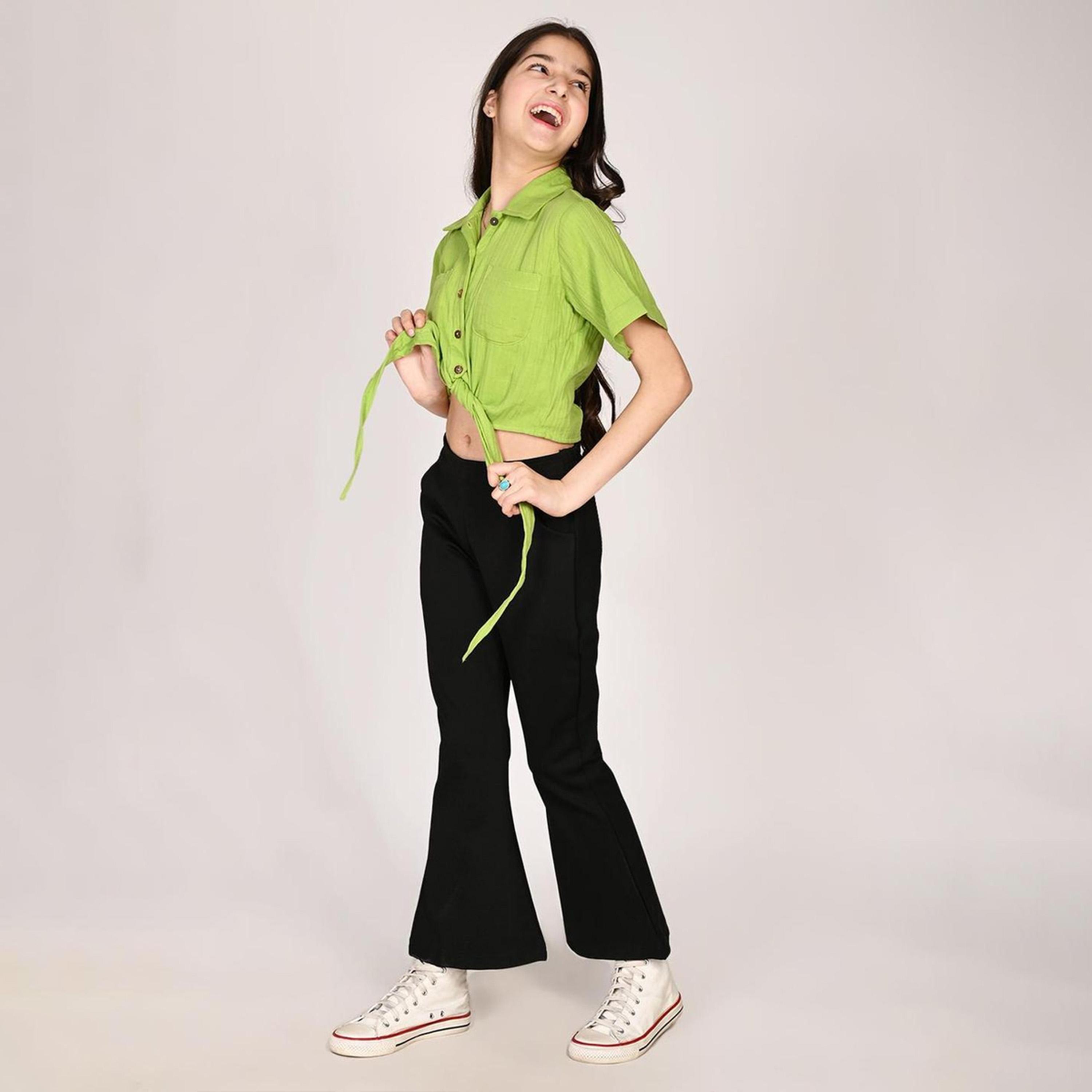 LilPicks X Styli Girls Tie-Up Shirt with Palazzos Set-girls-clothing-setsandcoords-image-4