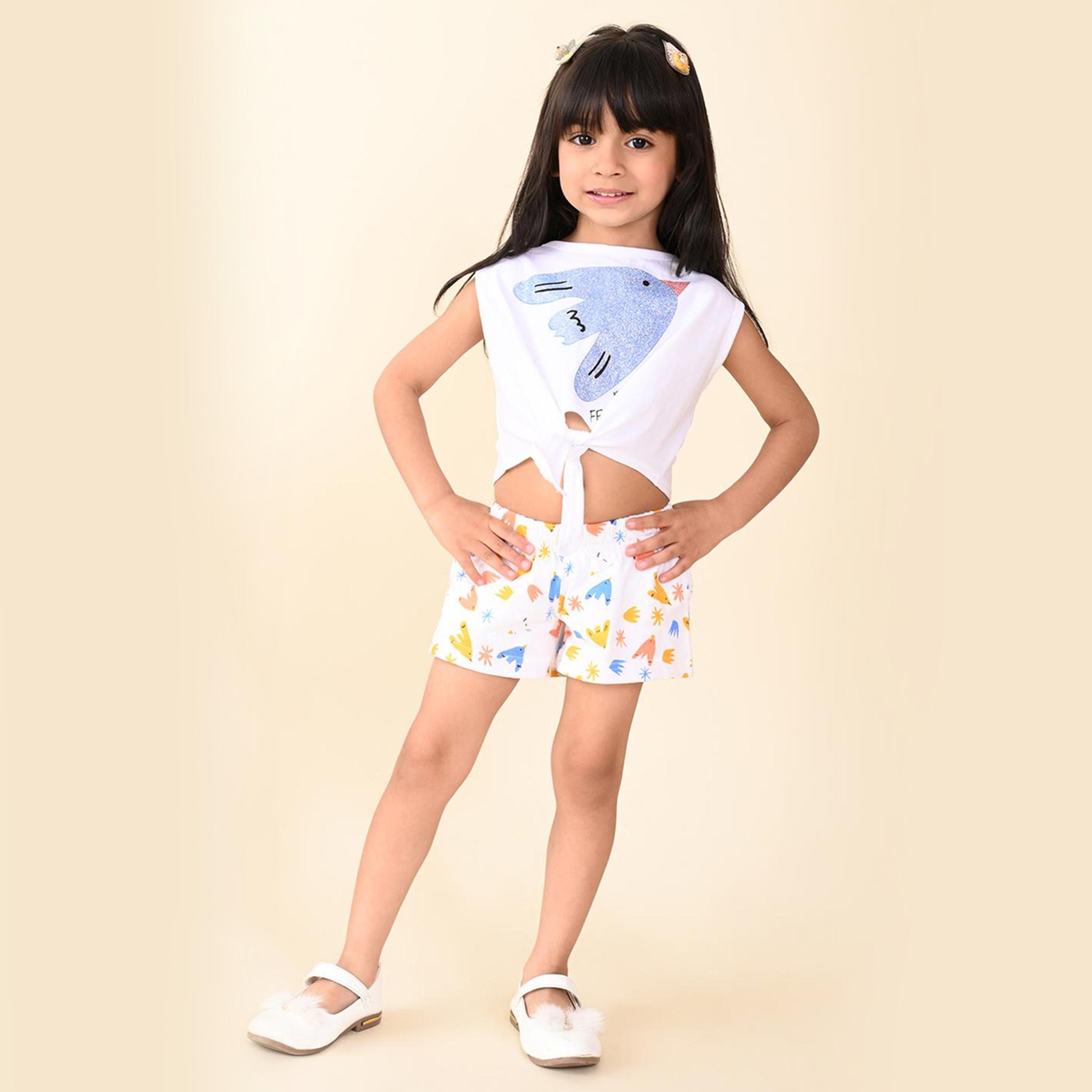 LilPicks X Styli Girls Graphic Printed Round Neck Tie ups Co-ords-girls-clothing-setsandcoords-image-3