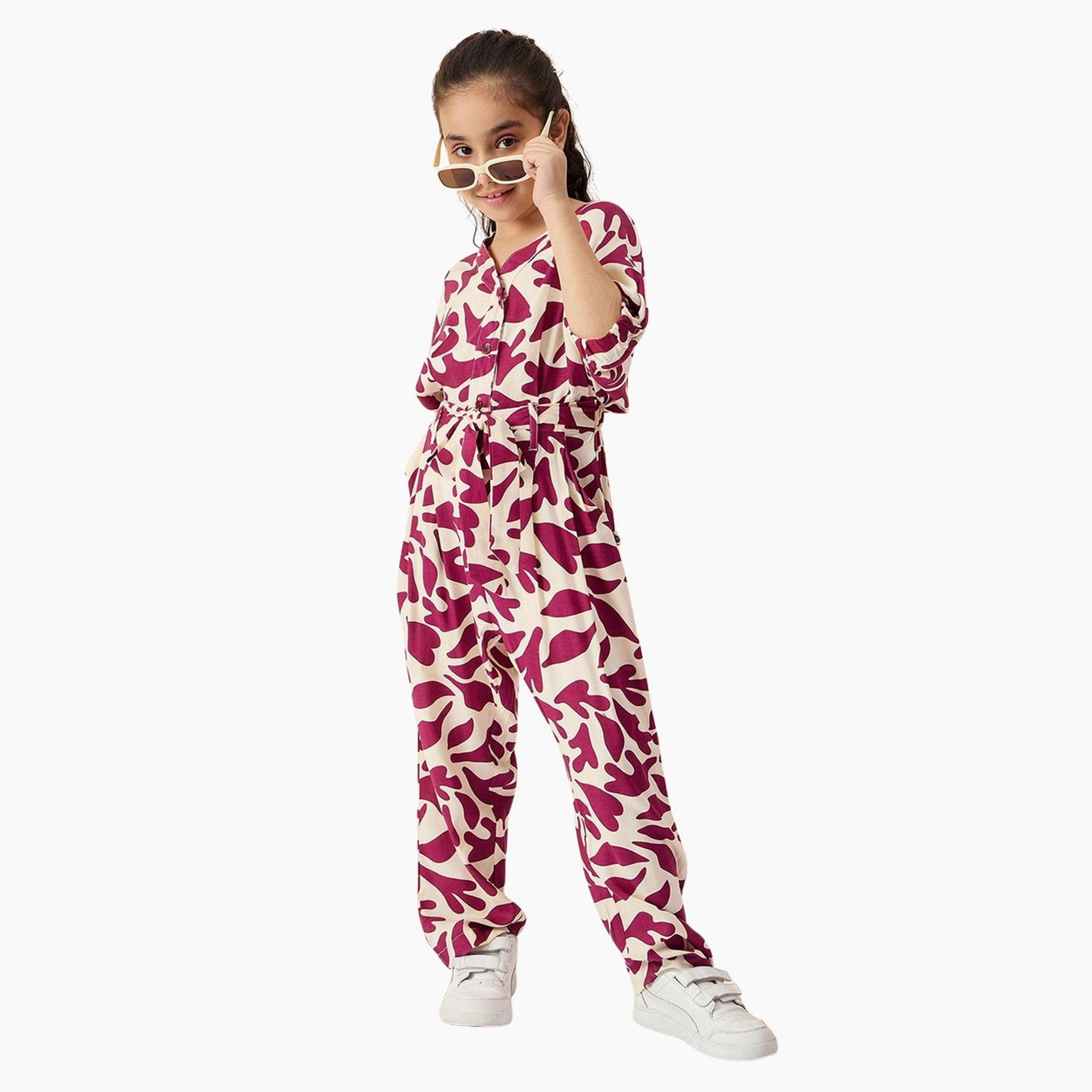 Stylo Bug X Styli Floral Print Rayon Jumpsuit for Girls-girls-clothing-rompers-image-2