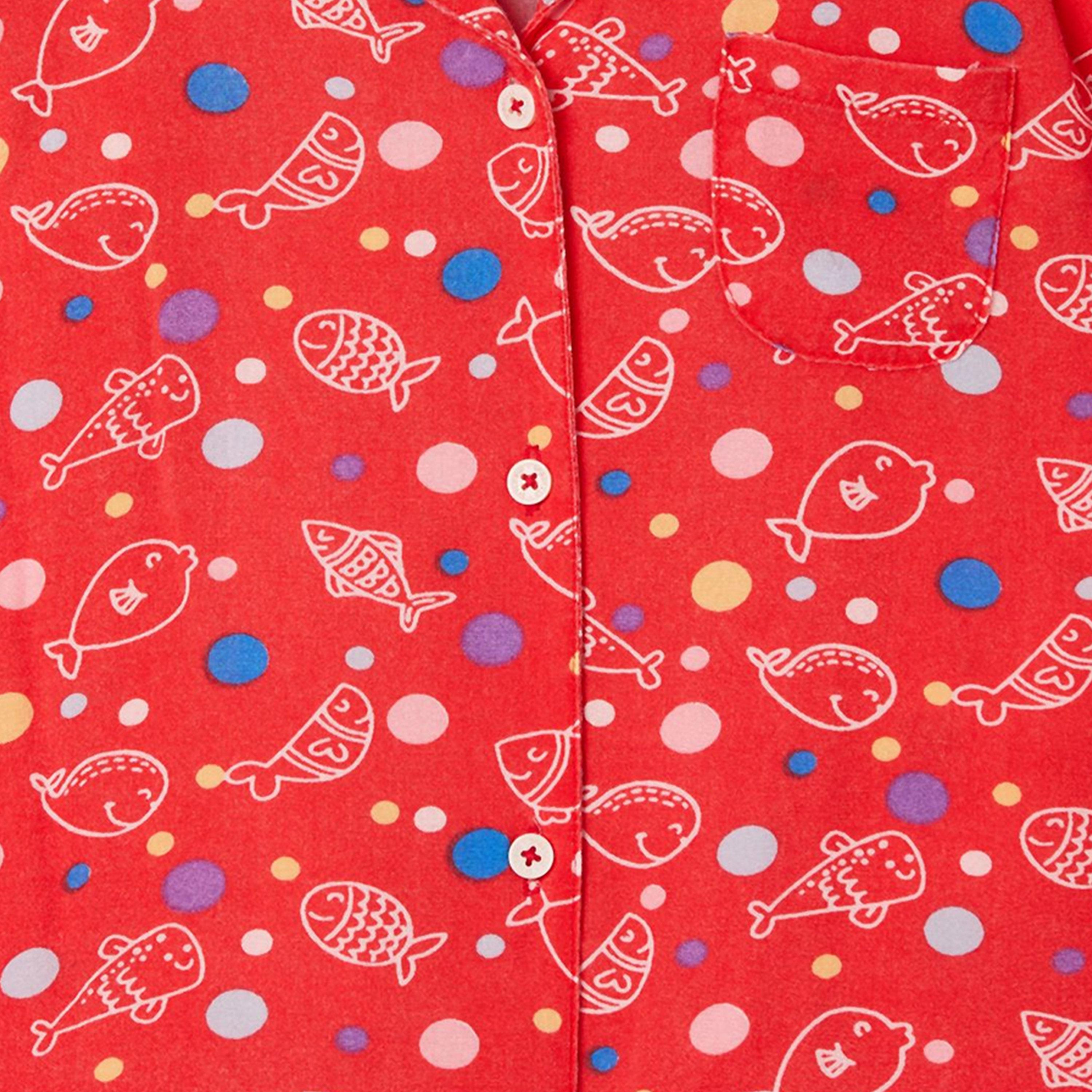 Stylo Bug X Styli Fish Printed Shirt and Pyjama Set-boys-clothing-nightwear-image-5