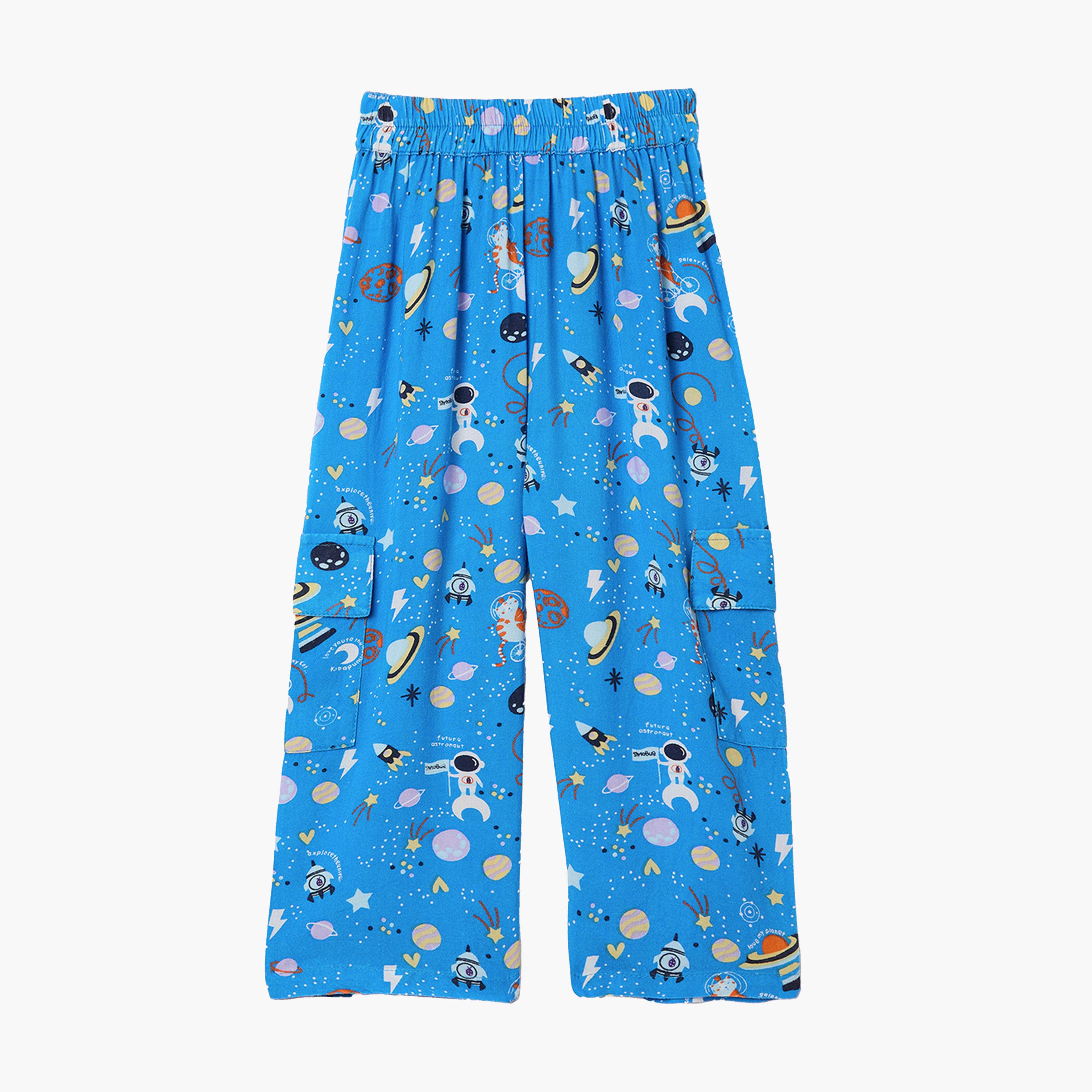 Stylo Bug X Styli Space Printed Shirt and Pyjama Set-boys-clothing-nightwear-image-5