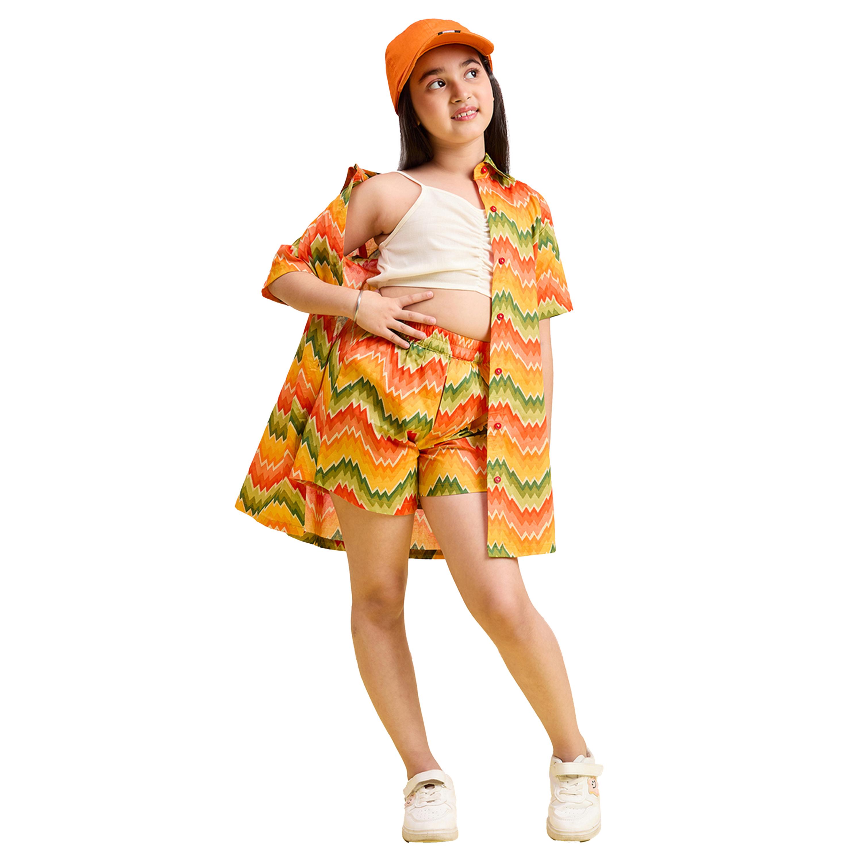 ستايلو باغ × ستايلي- طقم قميص وشورت بطبعة هندسية متعددة الألوان-girls-clothing-setsandcoords-image-2