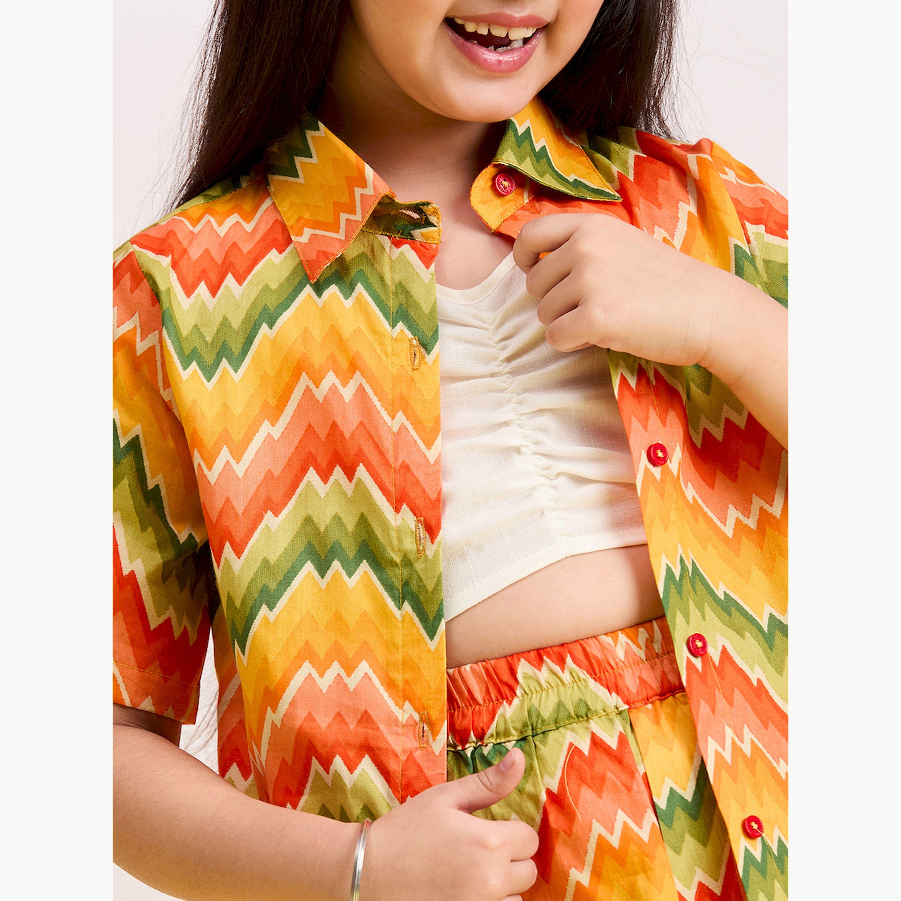 ستايلو باغ × ستايلي- طقم قميص وشورت بطبعة هندسية متعددة الألوان-girls-clothing-setsandcoords-image-5