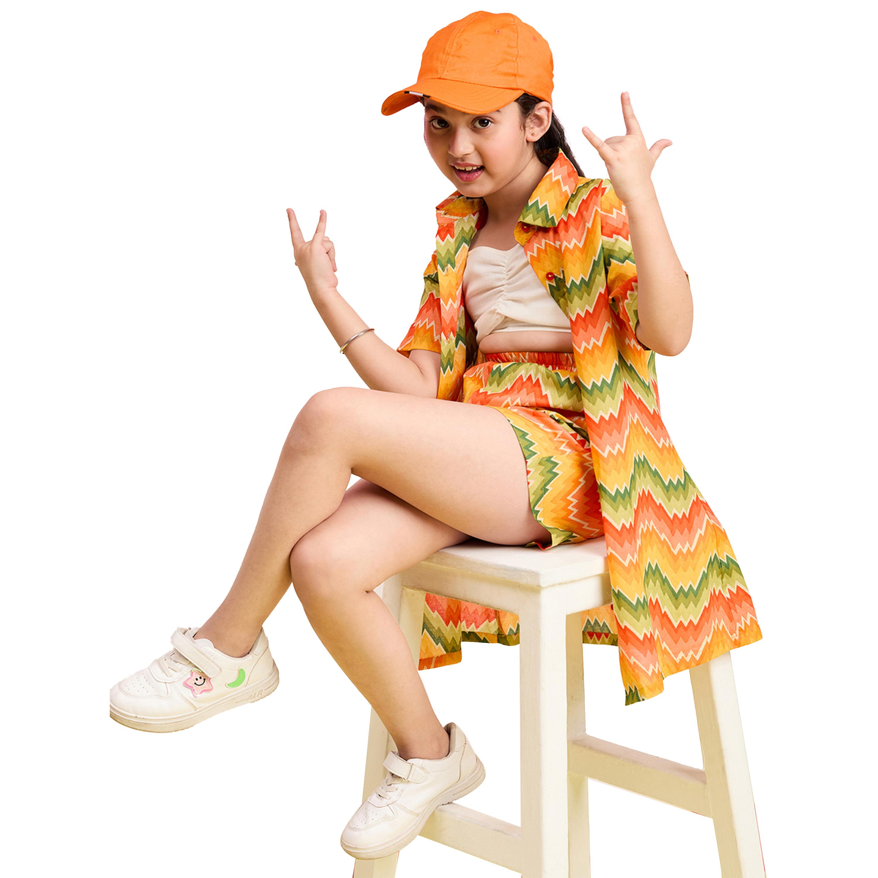 Stylo Bug X Styli Multicolored Geometric Print Shirt and Shorts Set-girls-clothing-setsandcoords-image-6