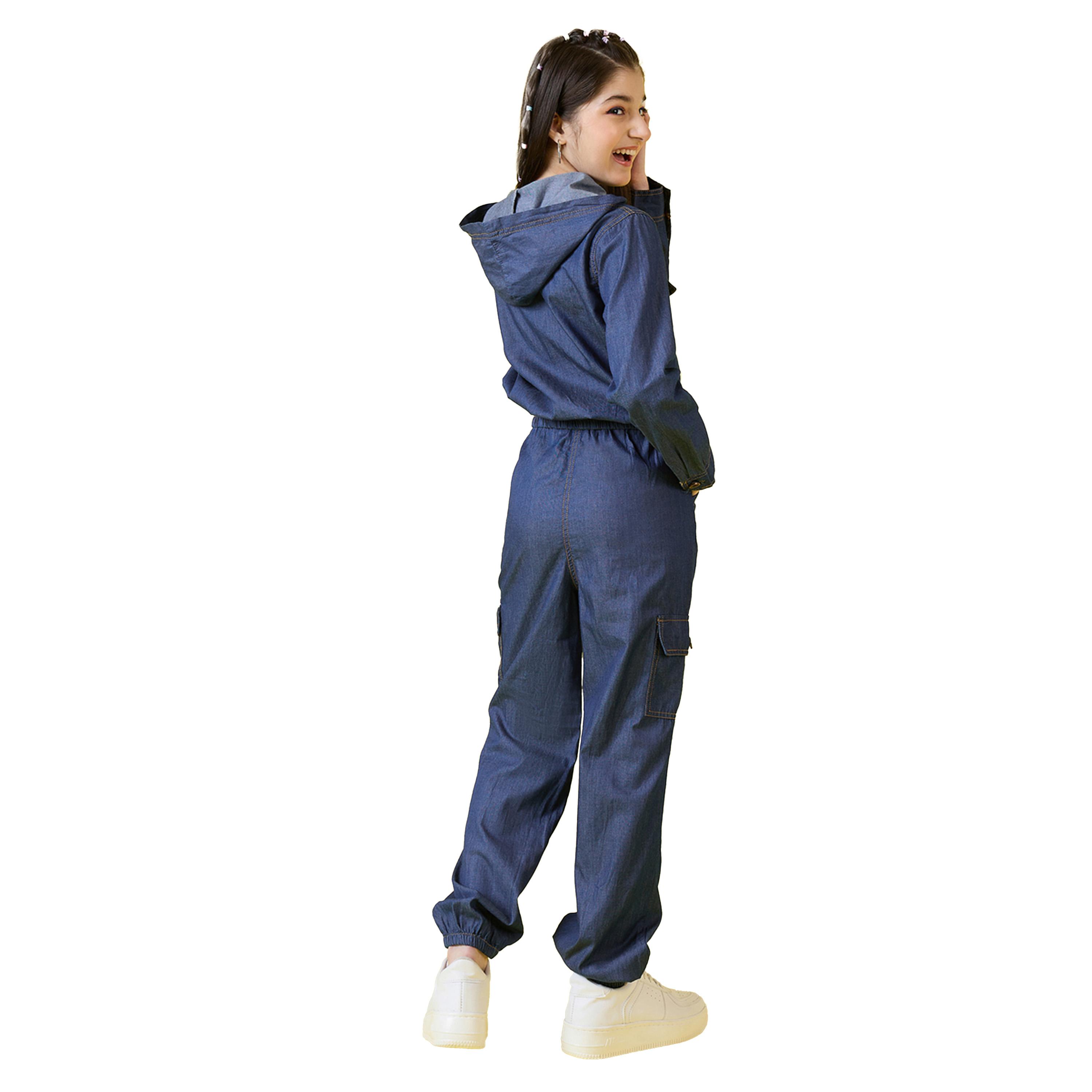 Stylo Bug X Styli Solid Hooded Long Sleeve Top with Pants Set-girls-clothing-setsandcoords-image-4