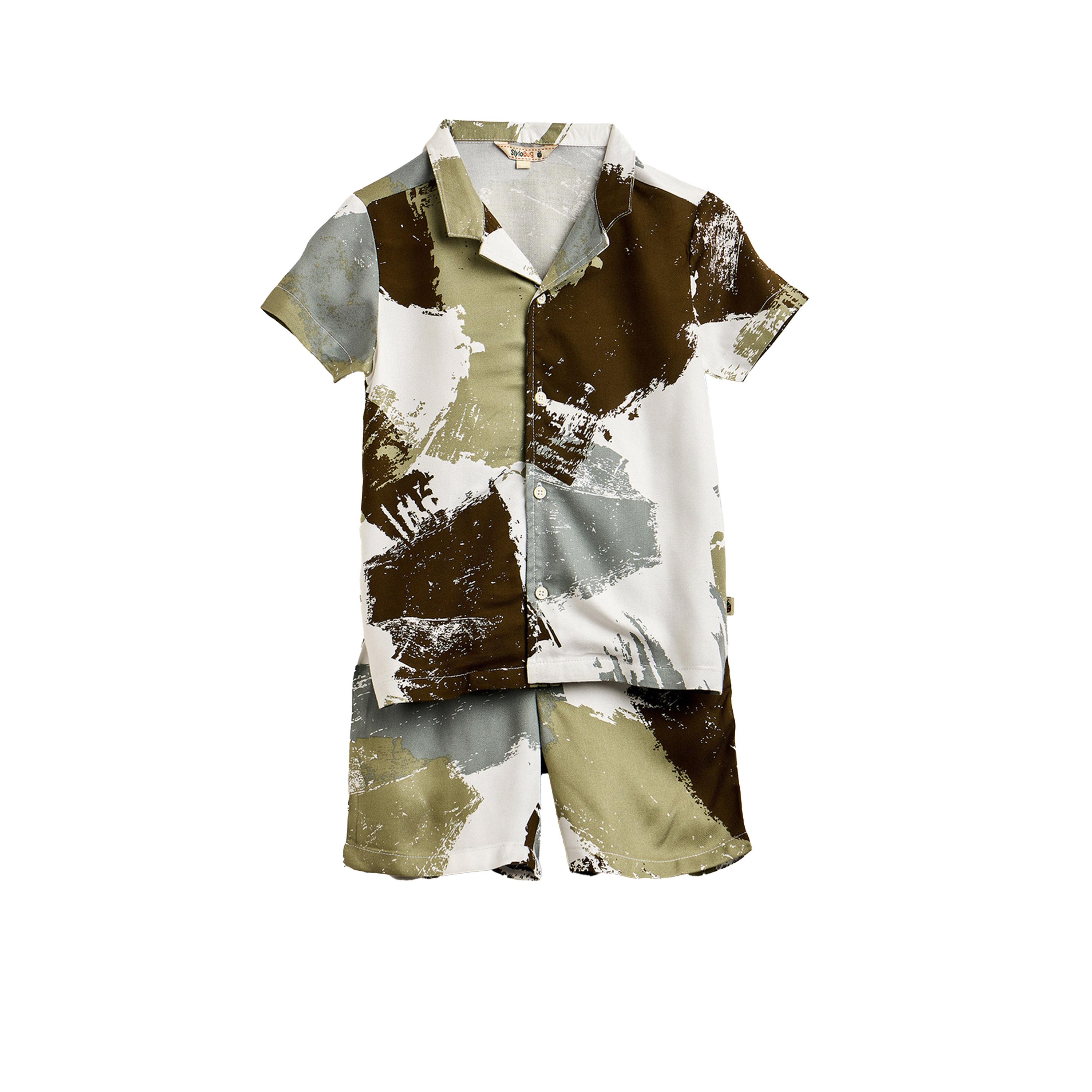 Stylo Bug X Styli Printed Rayon Shirt and Shorts Set for Boys-boys-clothing-setsandcoords-image-1