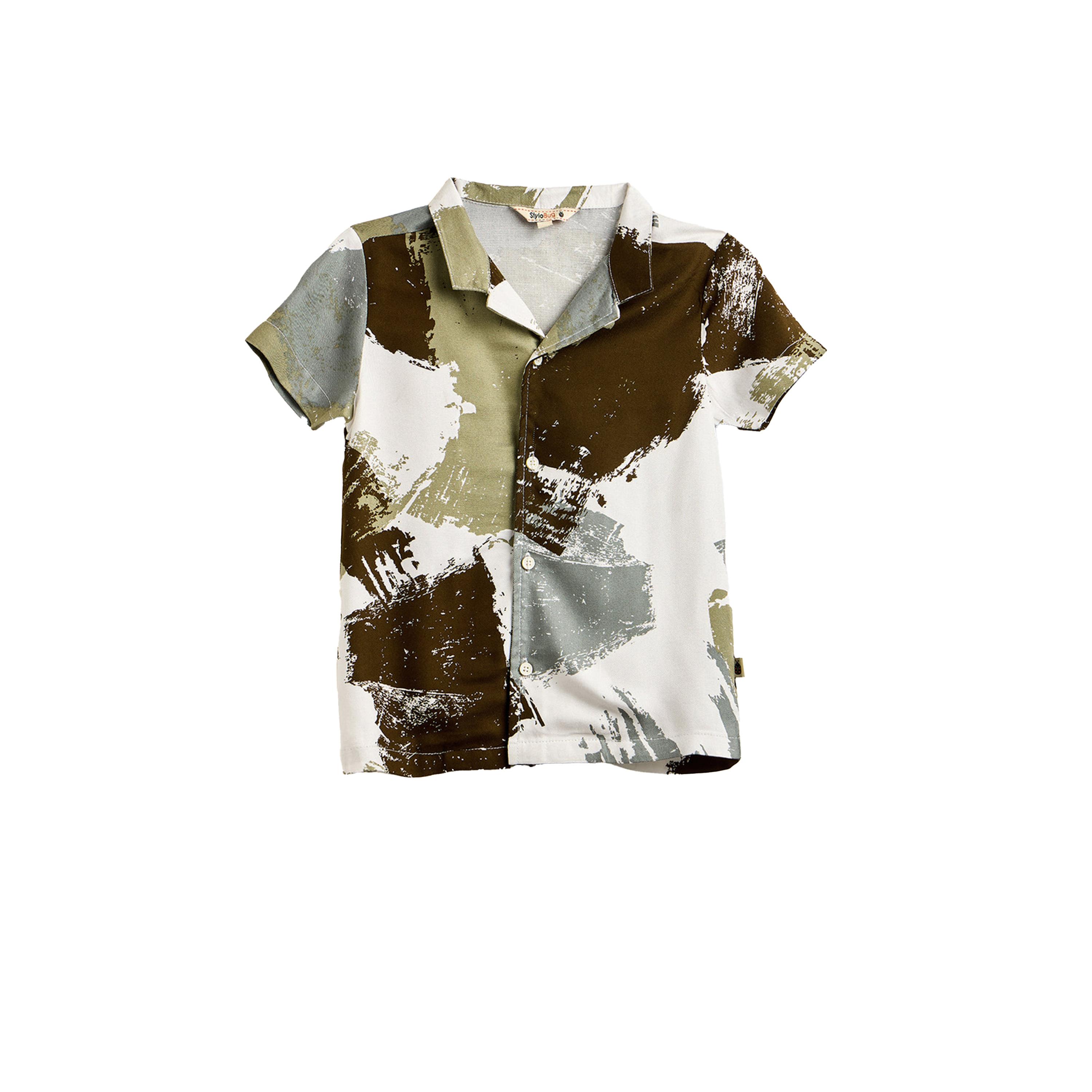 Stylo Bug X Styli Printed Rayon Shirt and Shorts Set for Boys-boys-clothing-setsandcoords-image-2