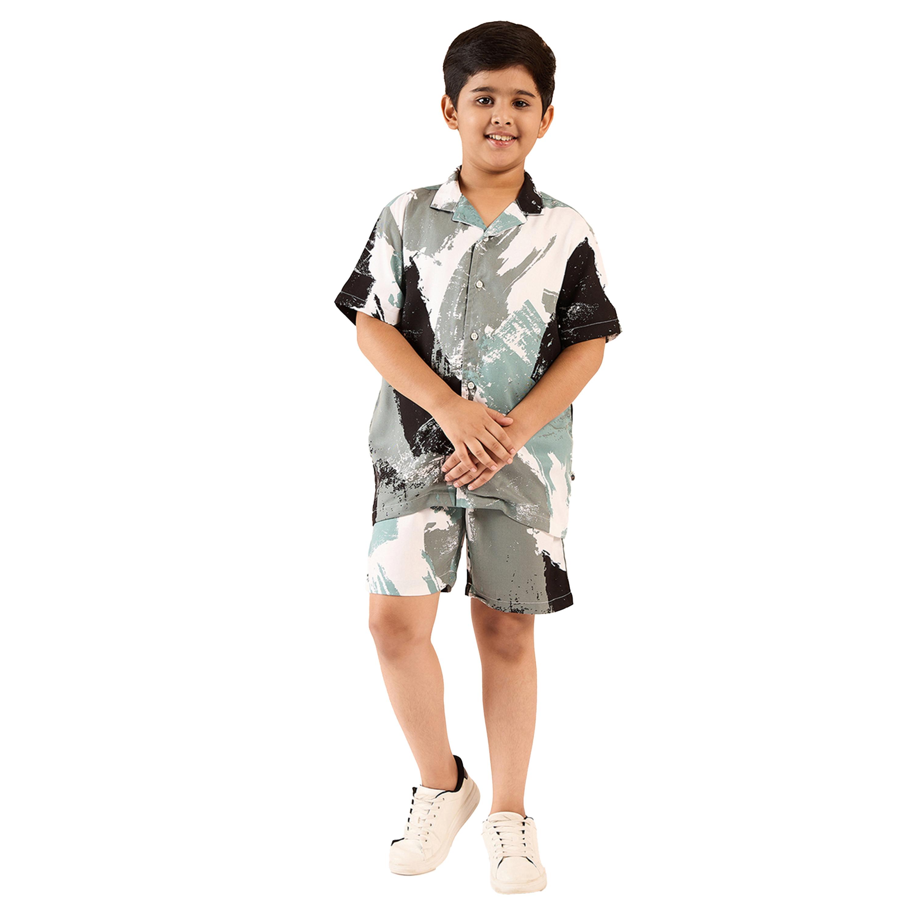 Stylo Bug X Styli Printed Rayon Shirt and Shorts Set for Boys-boys-clothing-setsandcoords-image-1