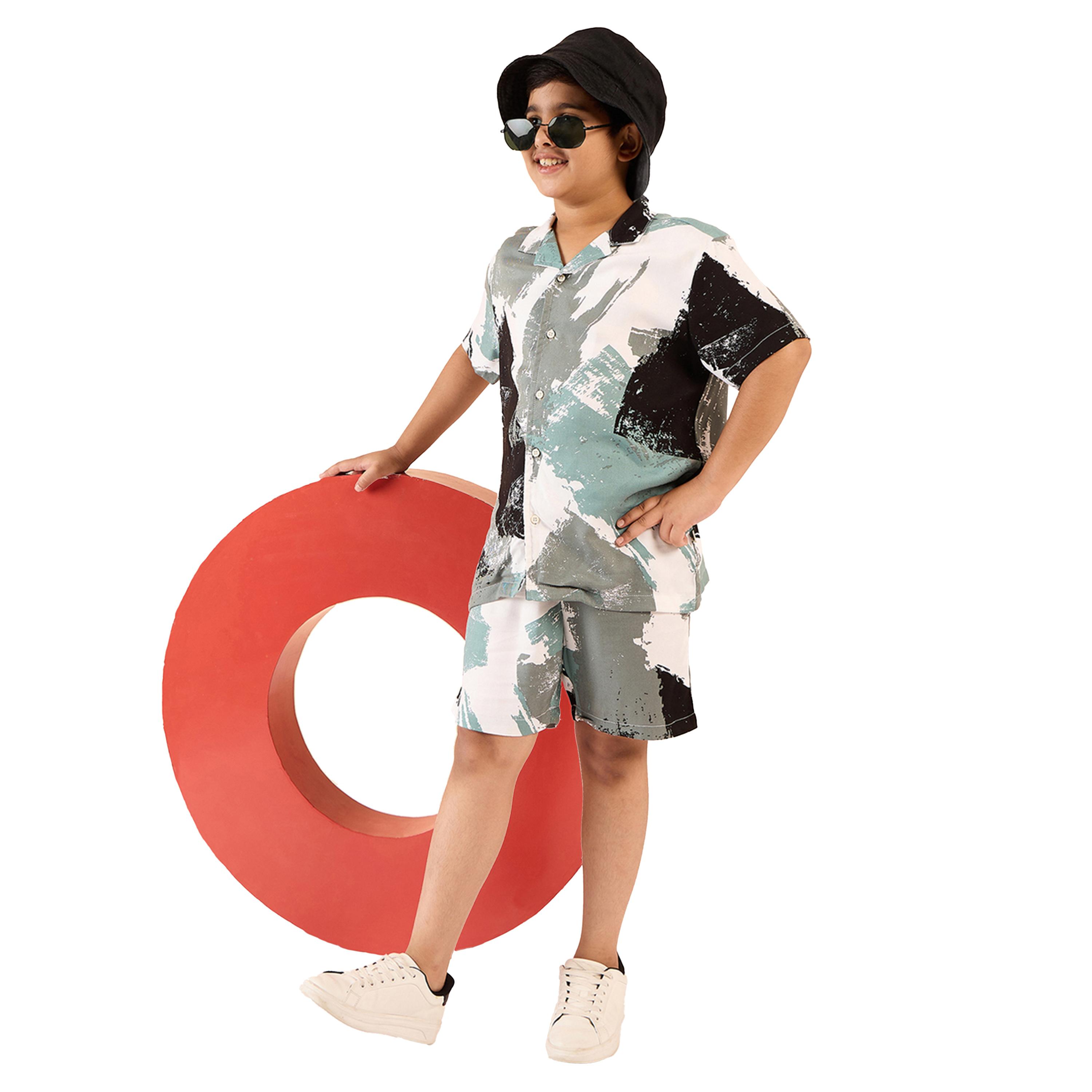 Stylo Bug X Styli Printed Rayon Shirt and Shorts Set for Boys-boys-clothing-setsandcoords-image-2