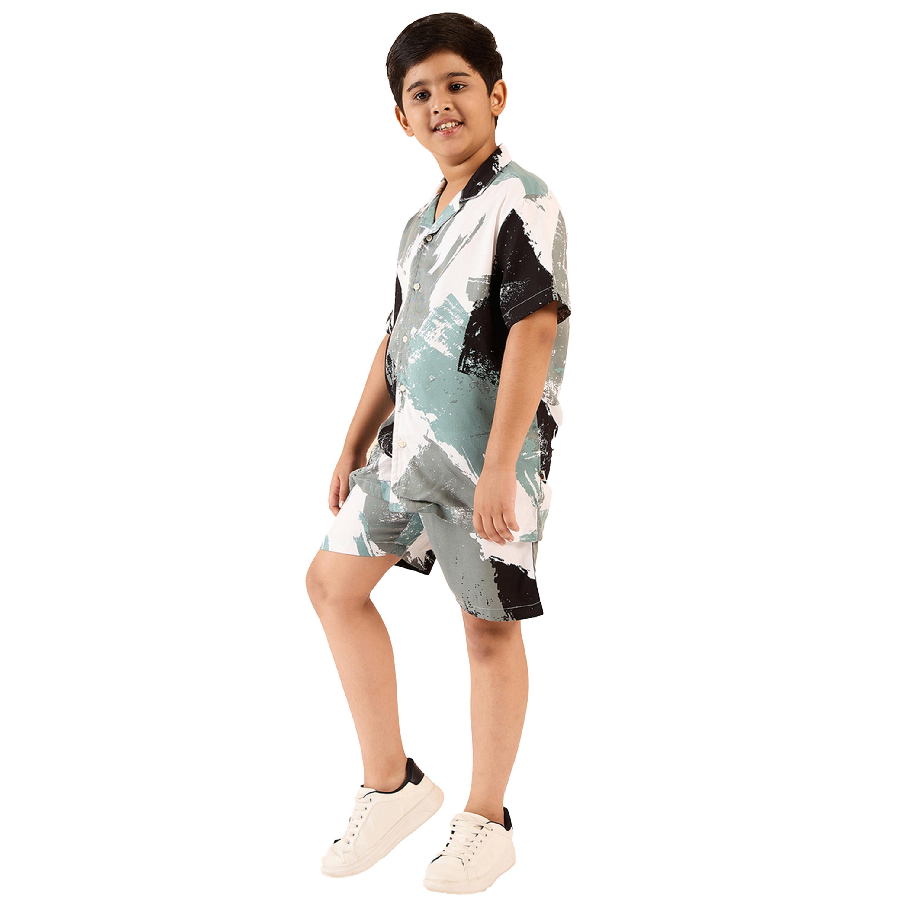 ستايلو باغ × ستايلي- طقم قميص وشورت رايون مطبوع للأولاد-boys-clothing-setsandcoords-image-3