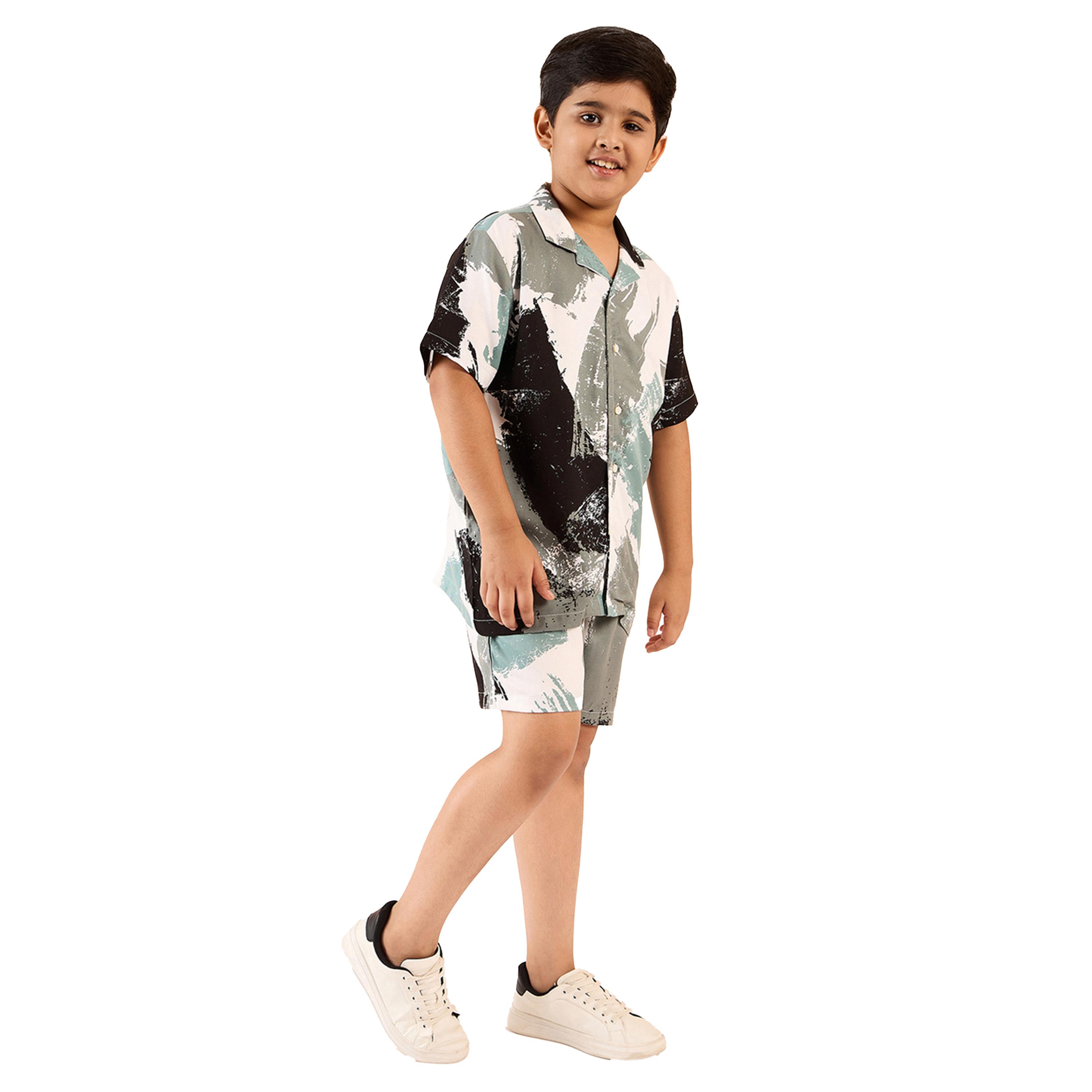 Stylo Bug X Styli Printed Rayon Shirt and Shorts Set for Boys-boys-clothing-setsandcoords-image-4
