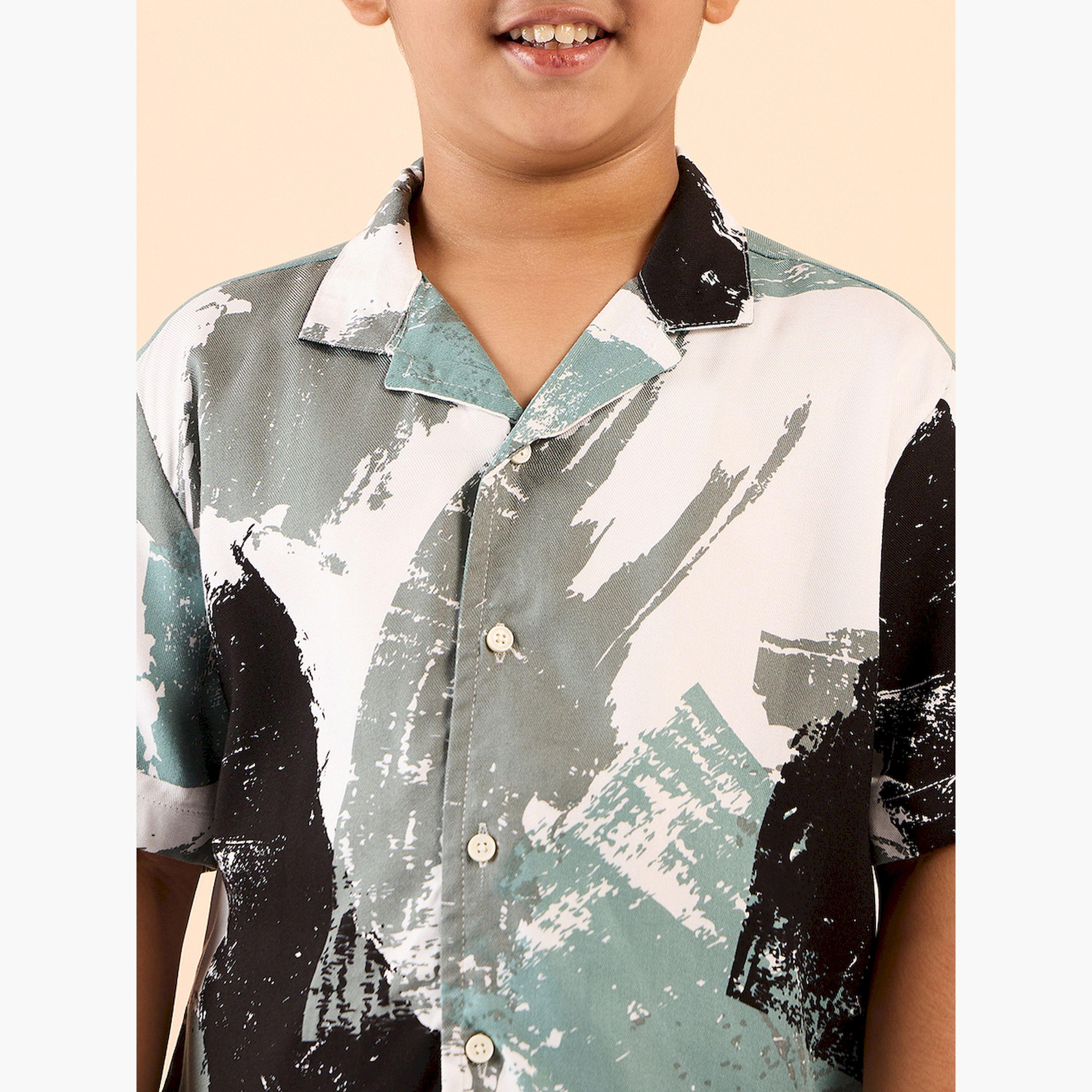 Stylo Bug X Styli Printed Rayon Shirt and Shorts Set for Boys-boys-clothing-setsandcoords-image-6
