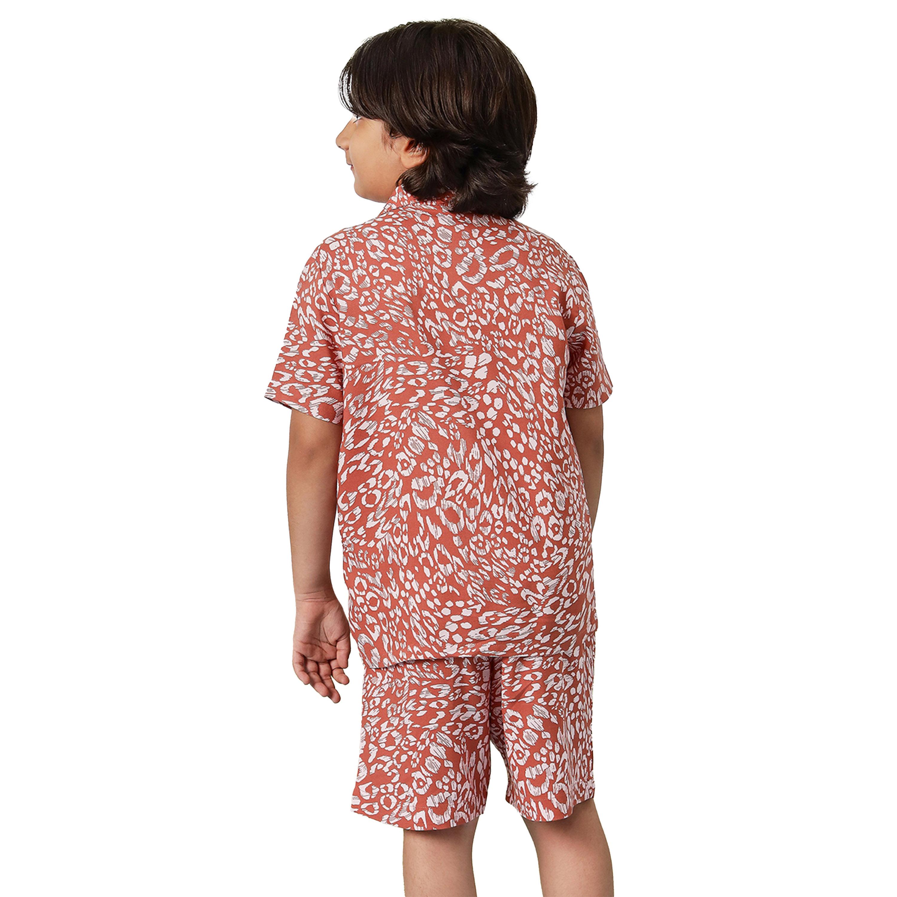 ستايلو باغ × ستايلي- طقم قميص وشورت رايون بني للأولاد-boys-clothing-setsandcoords-image-4
