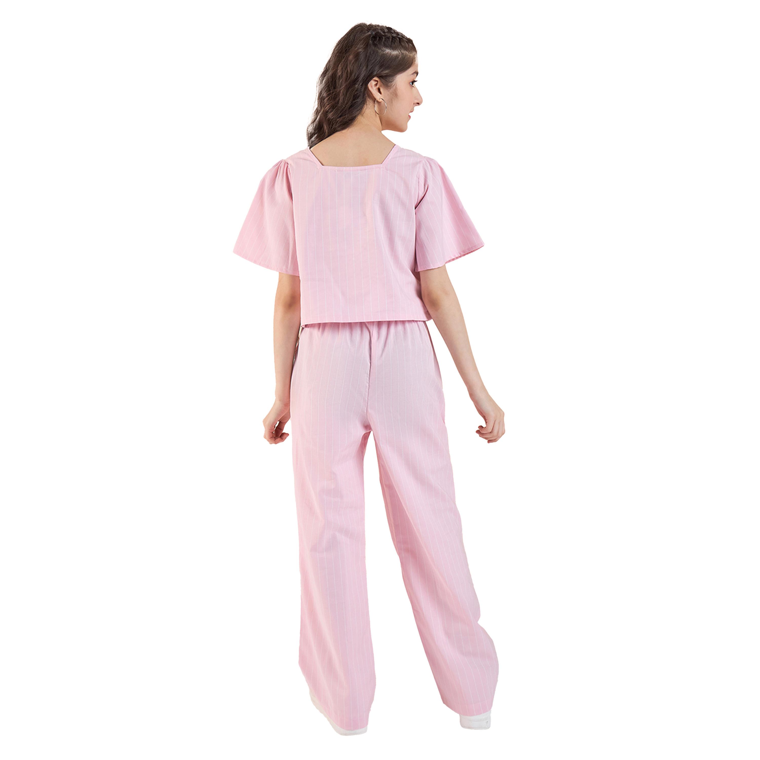 Stylo Bug X Styli Pink Striped Top and Pants Set for Girls-girls-clothing-setsandcoords-image-5