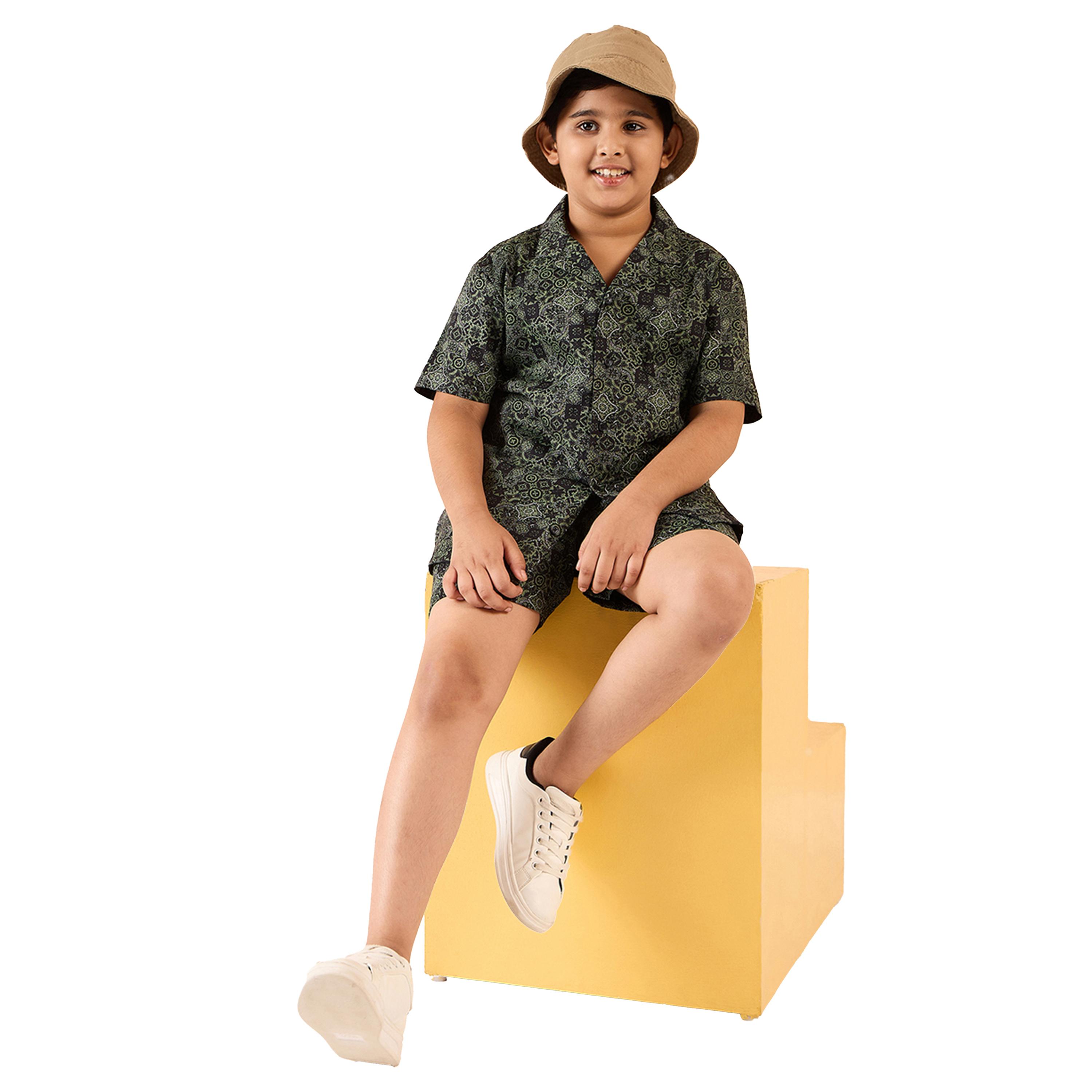 Stylo Bug X Styli Rayon Short Sleeve Shirt and Shorts Set for Boys-boys-clothing-setsandcoords-image-2