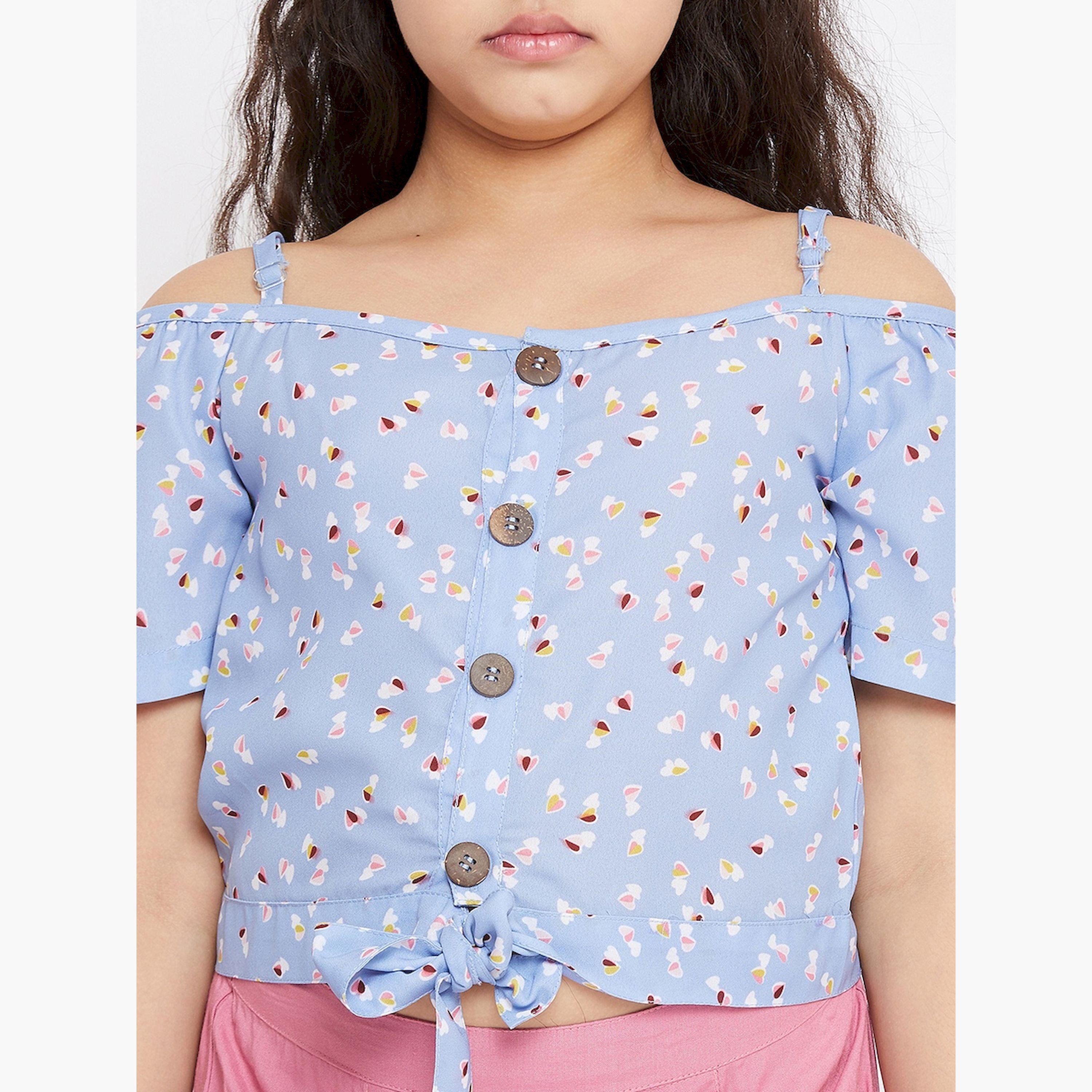 Stylo Bug X Styli Floral Print Buttoned Top and Pants Set-girls-clothing-setsandcoords-image-6
