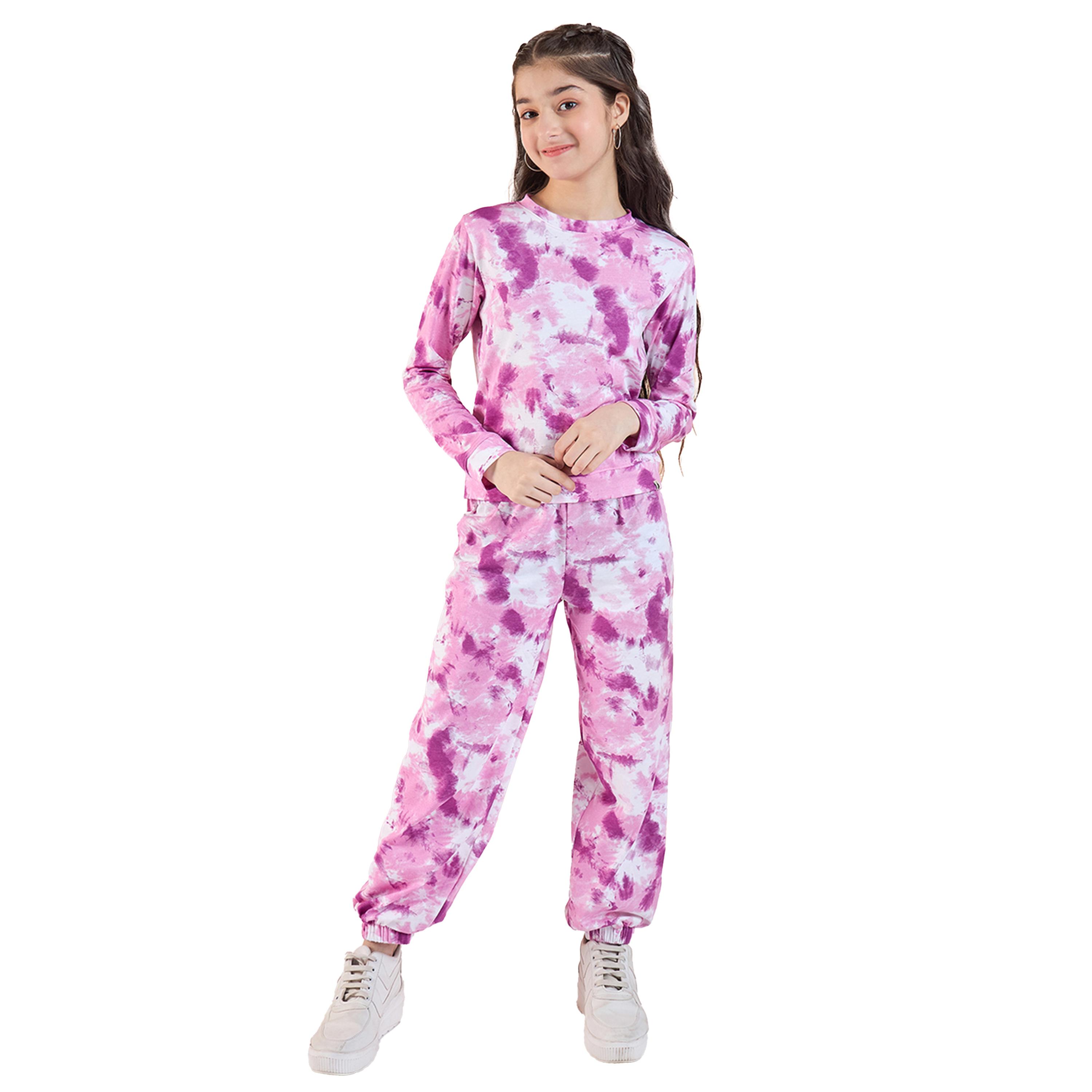 Stylo Bug X Styli Printed Round Neck T-Shirt and Trousers Pants-girls-clothing-setsandcoords-image-1