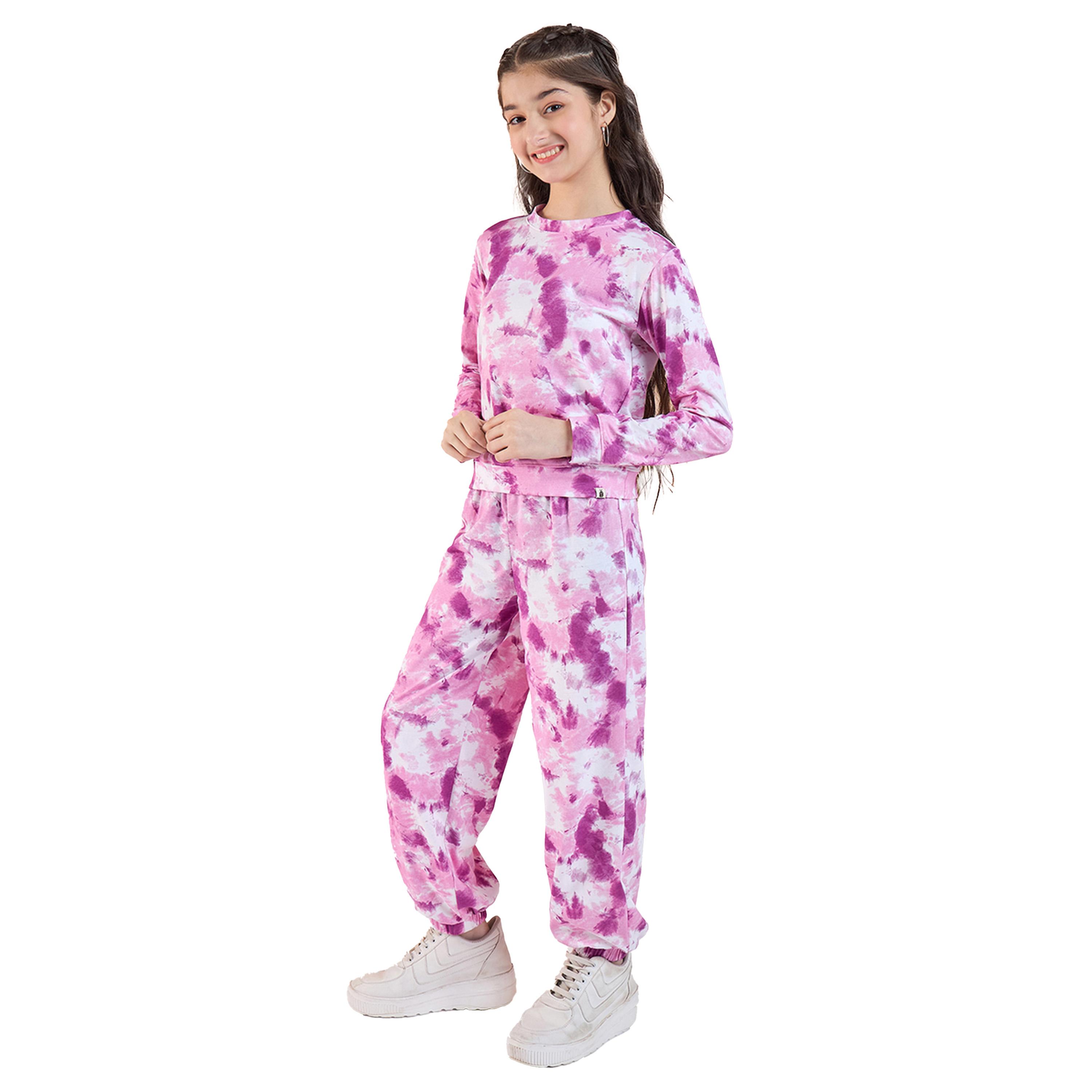 ستايلو باغ × ستايلي- تي شيرت مطبوع بياقة دائرية وبنطلون-girls-clothing-setsandcoords-image-3