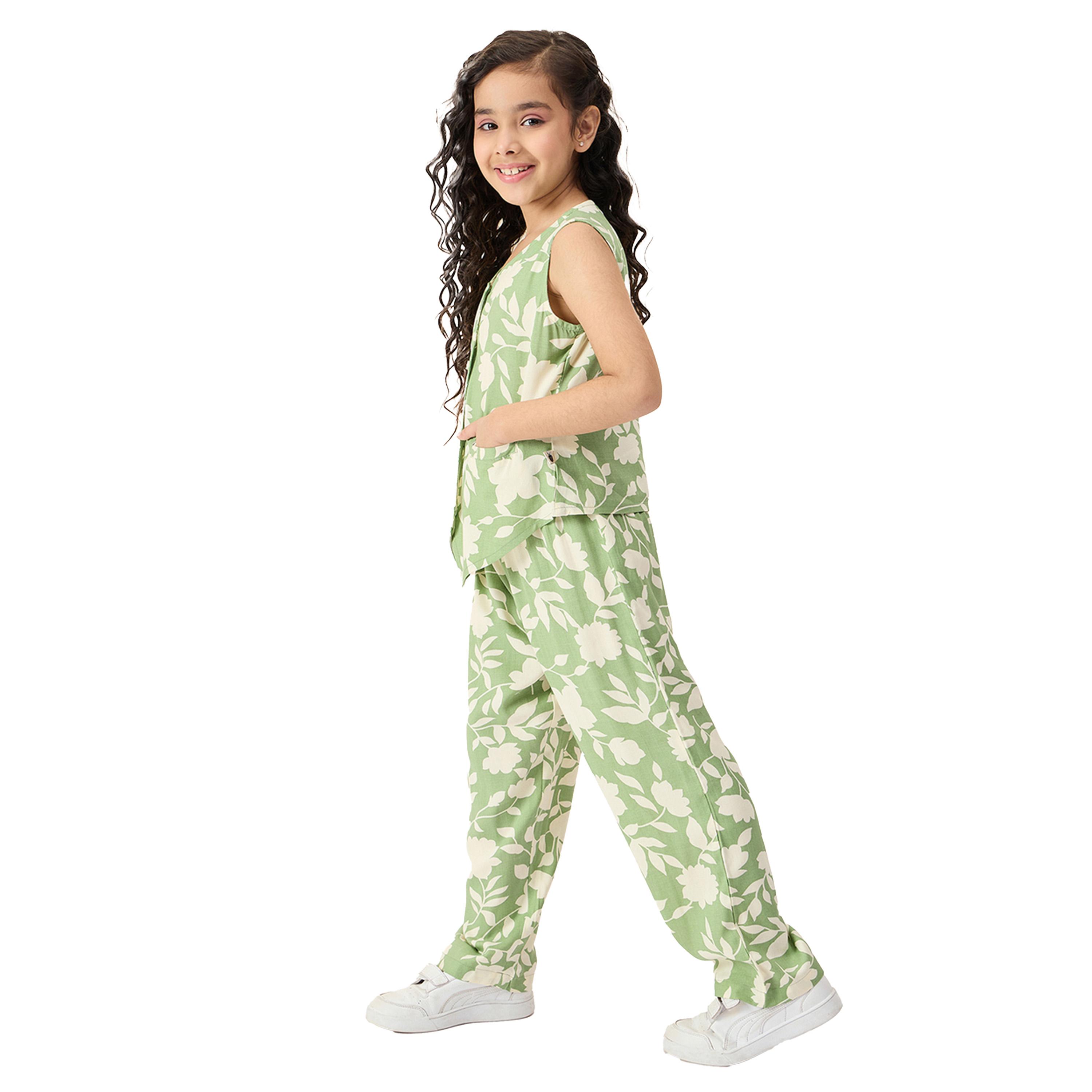 ستايلو باغ × ستايلي- طقم قميص وسروال بدون أكمام بطباعة زهور-girls-clothing-setsandcoords-image-3