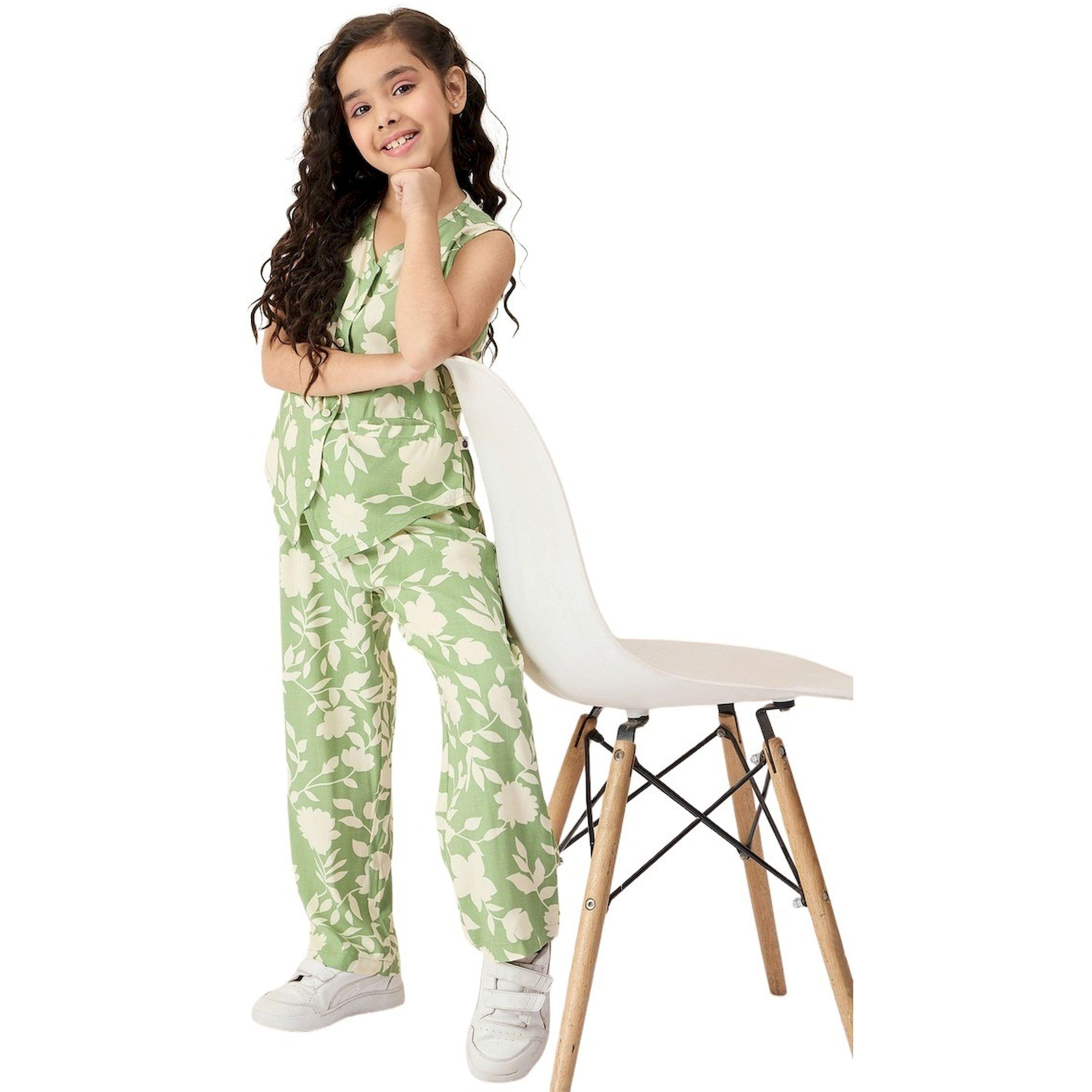 ستايلو باغ × ستايلي- طقم قميص وسروال بدون أكمام بطباعة زهور-girls-clothing-setsandcoords-image-6