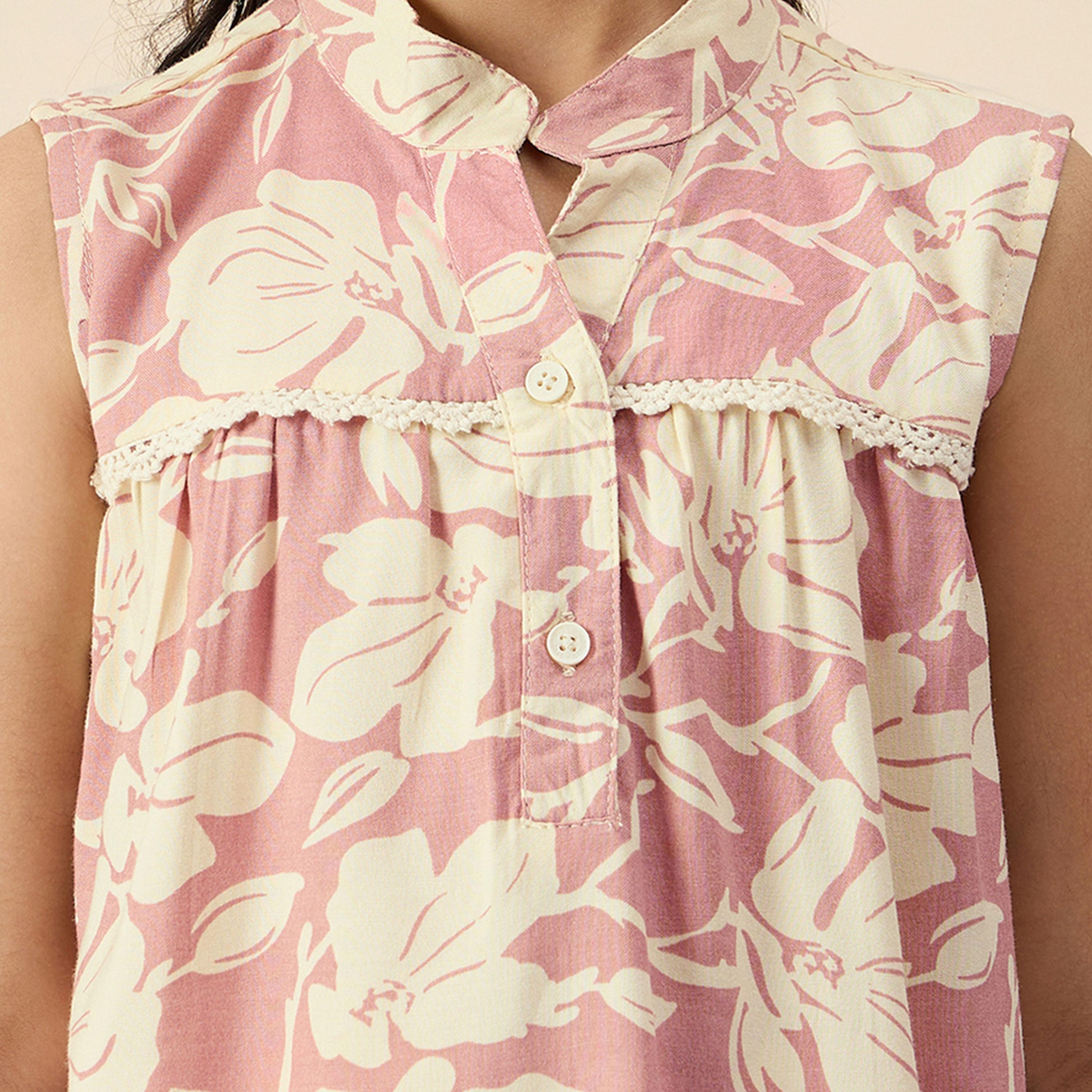 ستايلو باغ × ستايلي-  طقم بلوزة وبنطال بدون أكمام بطبعة زهور-girls-clothing-setsandcoords-image-5