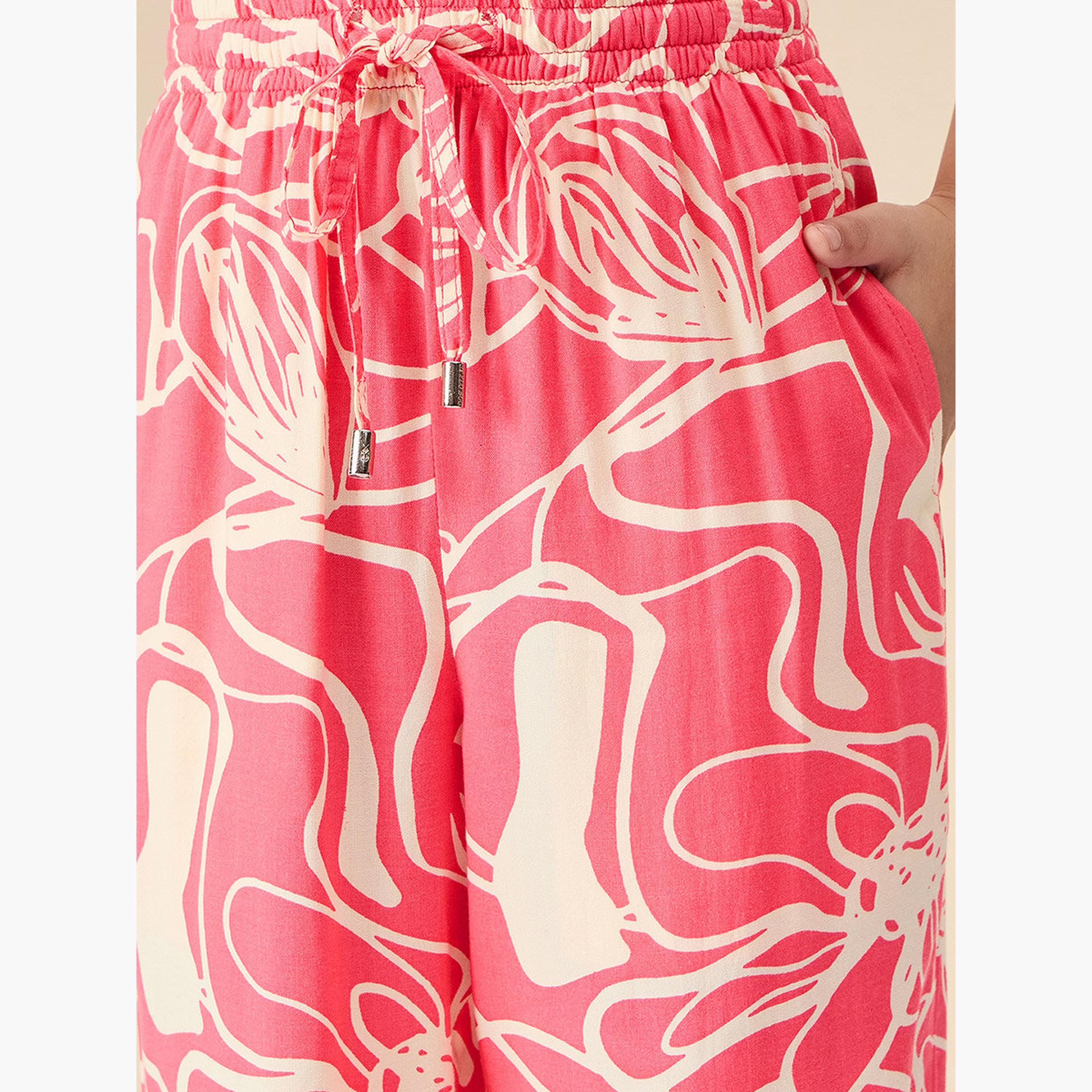 طقم من بنطال وبلوزة مُطبعة بياقة دائرية-girls-clothing-setsandcoords-image-6